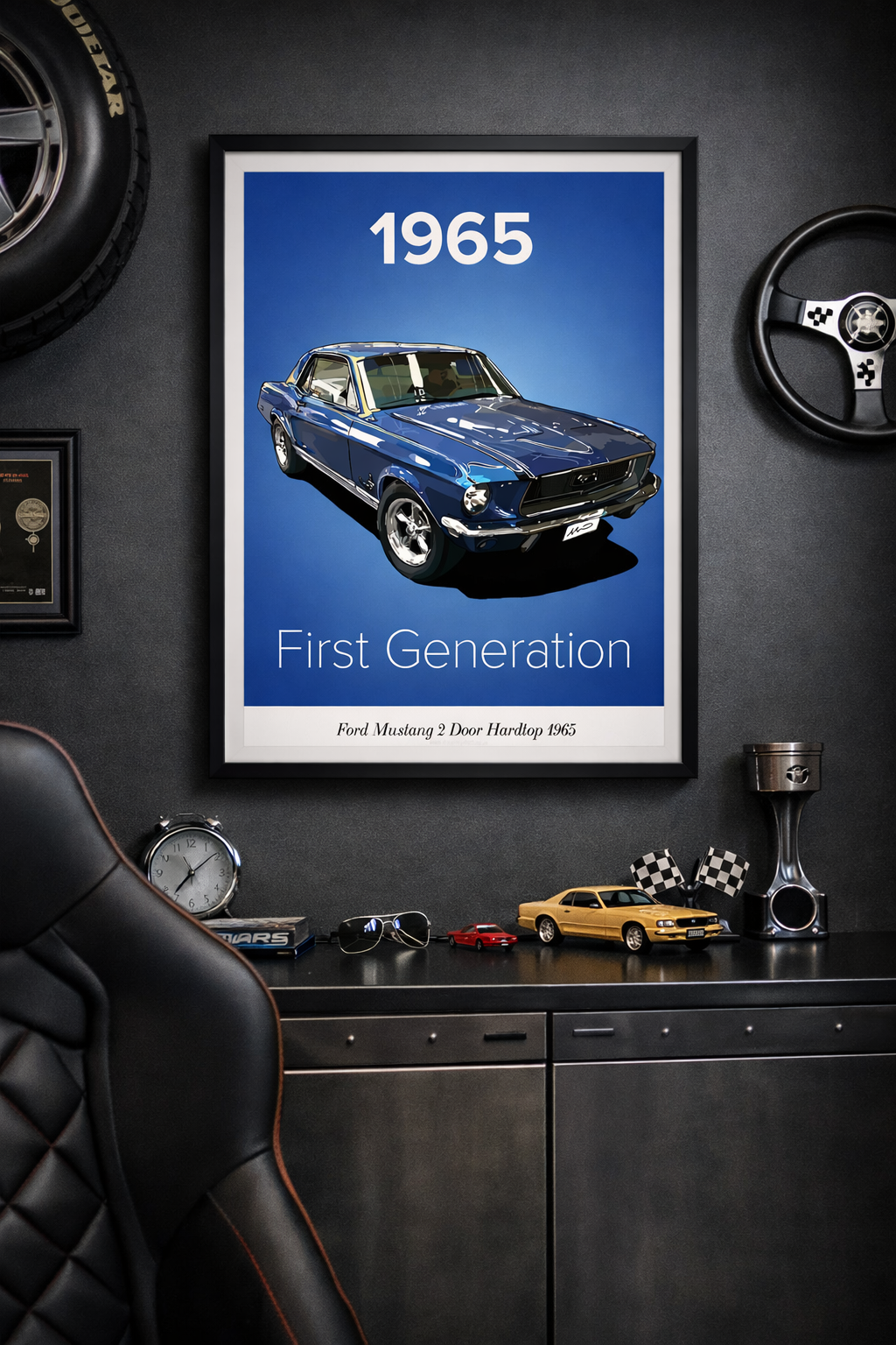 1965 Ford Mustang First Gen Hardtop Poster