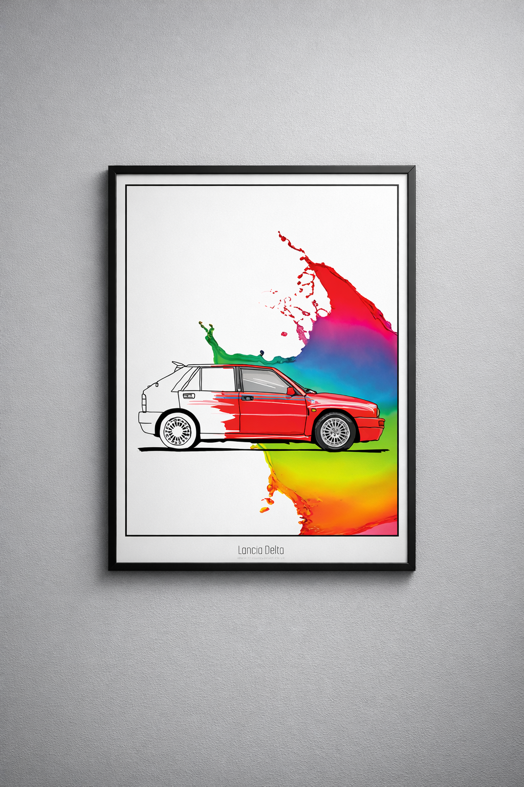 Lancia Delta with a Splash of Colour Poster