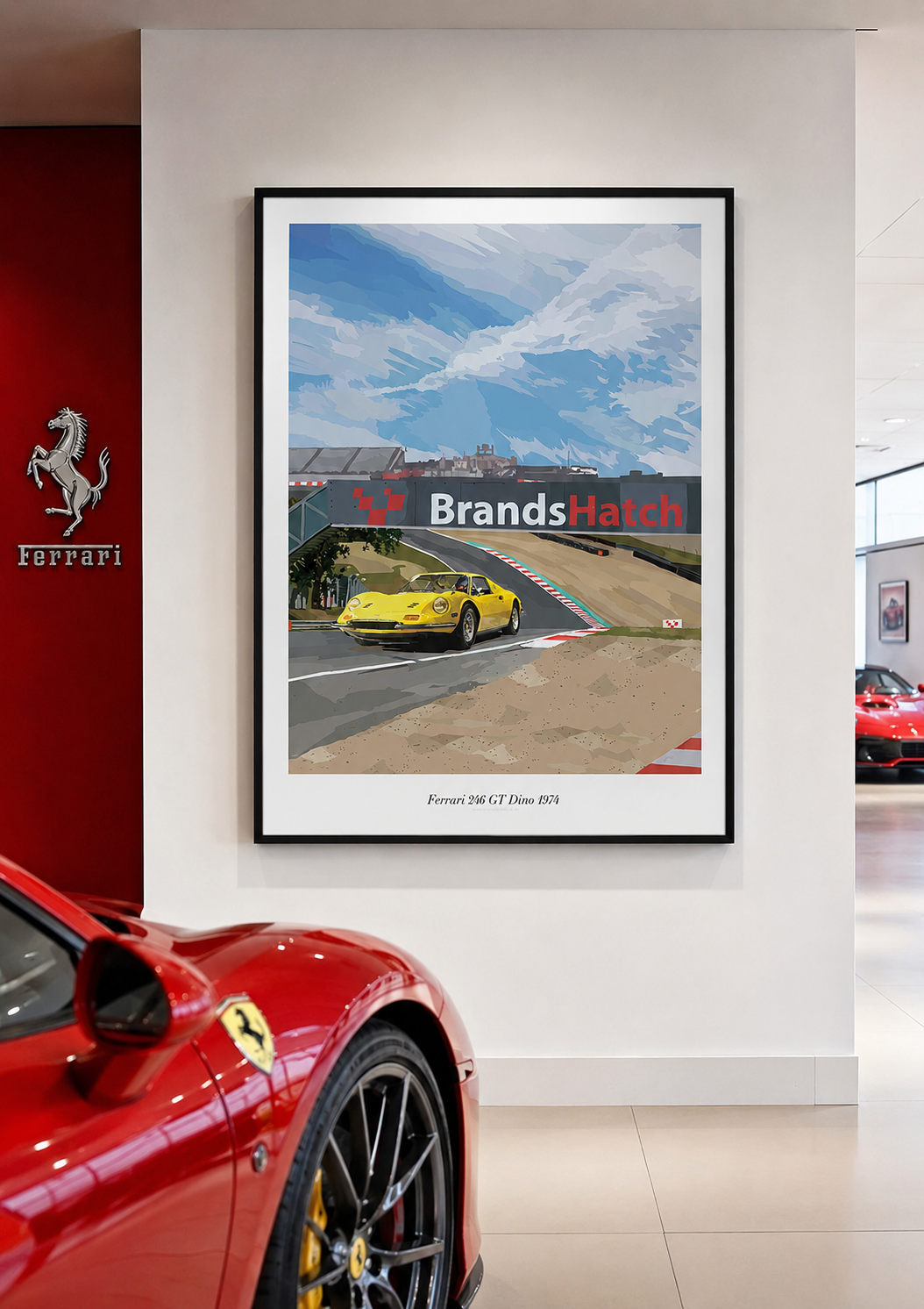 1974 Ferrari 246GT Dino at Brands Hatch Poster