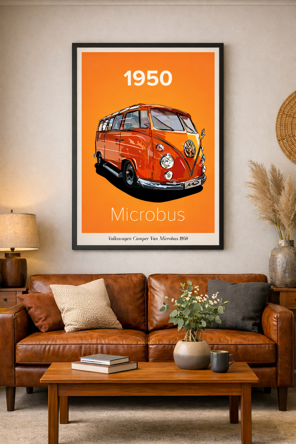 Volkswagen Camper Van Microbus 1950 Poster