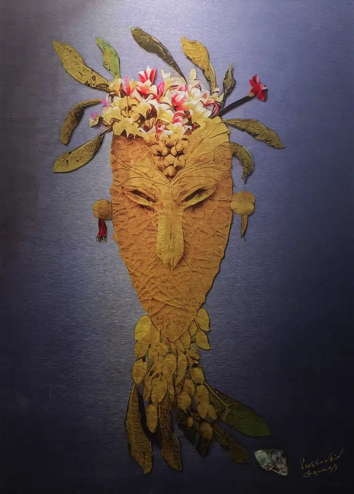 Silence is Gold, 2025, UV print on aluminium Dibond with crystal by Konstantin Grouss