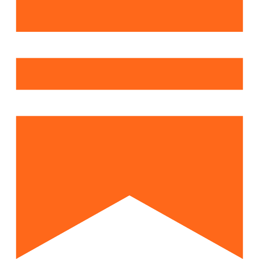 Orange ribbon badge with black text reading 'First Place'