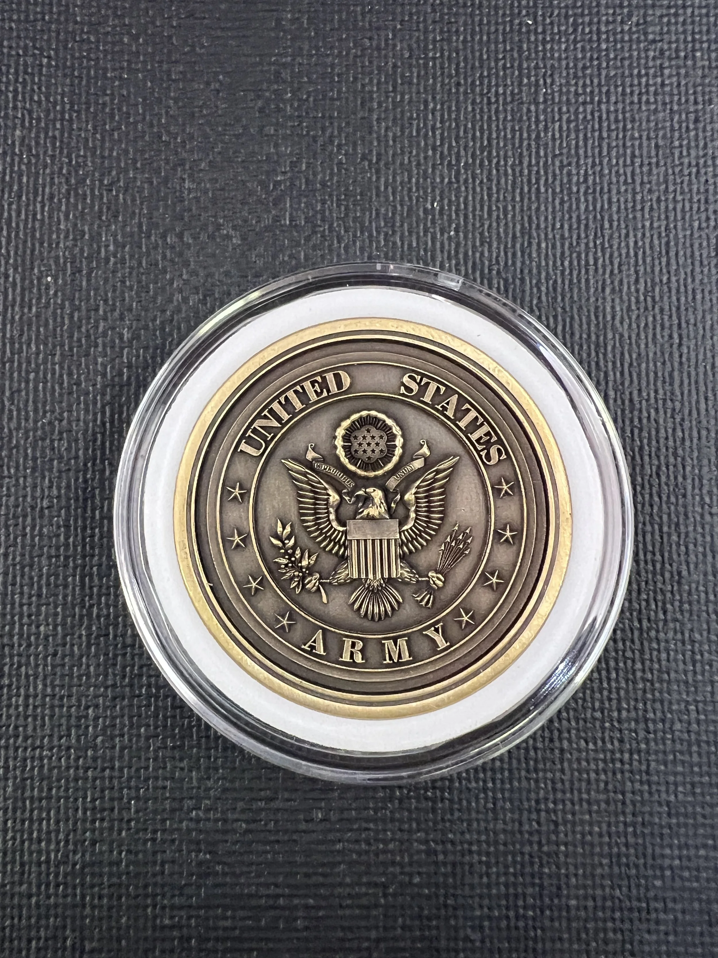 3D engraved military challenge coin featuring United States Marine Corps emblem, crafted in brass or stainless steel with detailed raised relief engraving.