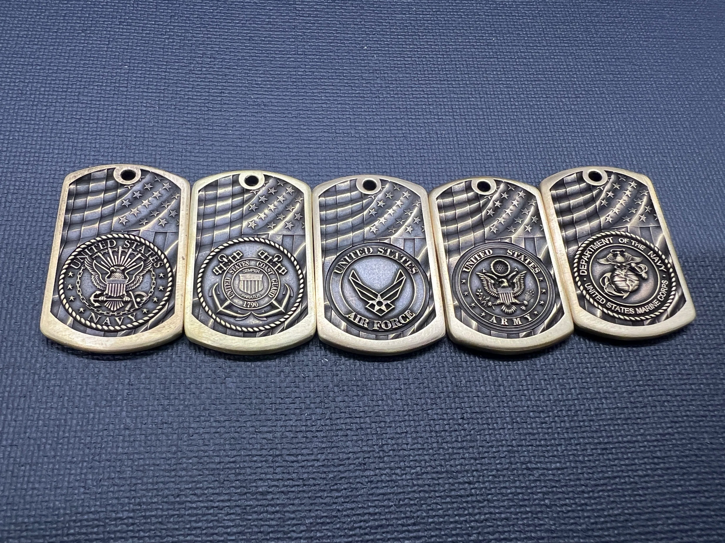 3D Engraved Dog Tag - Military Theme