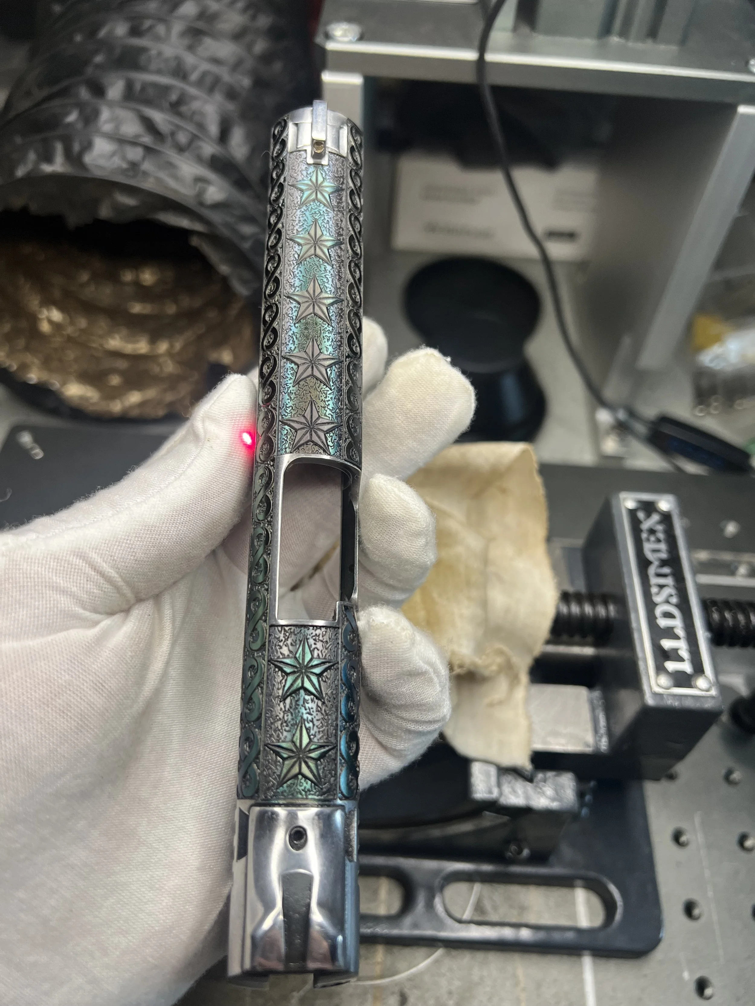 Custom 1911 - Patriotic Theme - featuring a High Polish and "Laser Polish Finish"