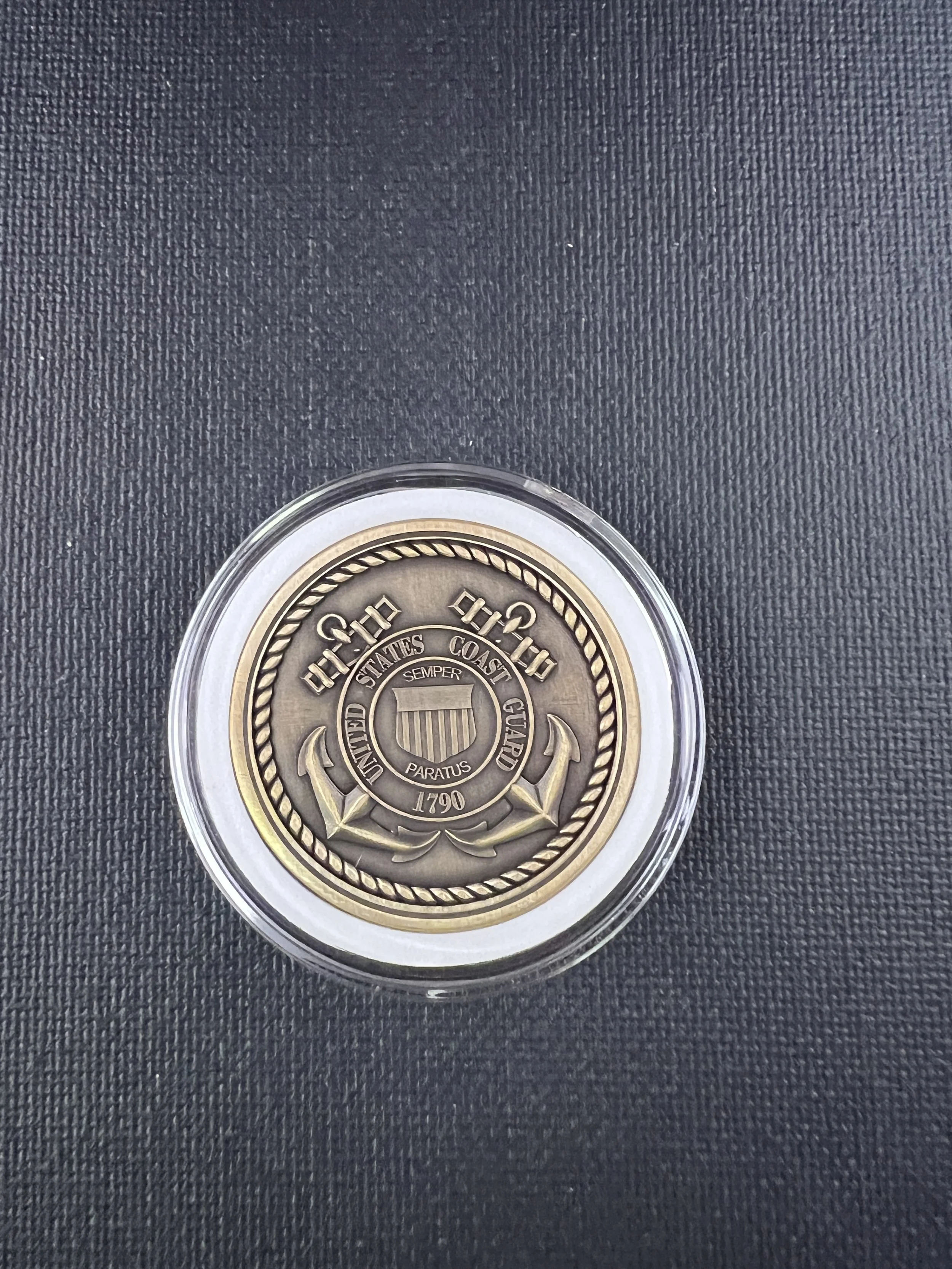 3D engraved military challenge coin featuring United States Marine Corps emblem, crafted in brass or stainless steel with detailed raised relief engraving.