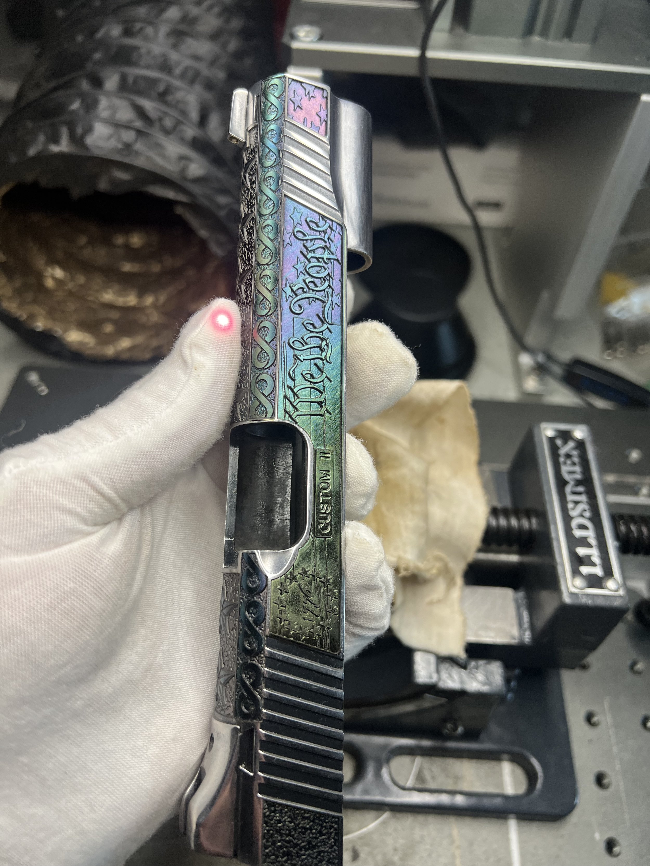 Custom 1911 - Patriotic Theme - featuring a High Polish and "Laser Polish Finish"