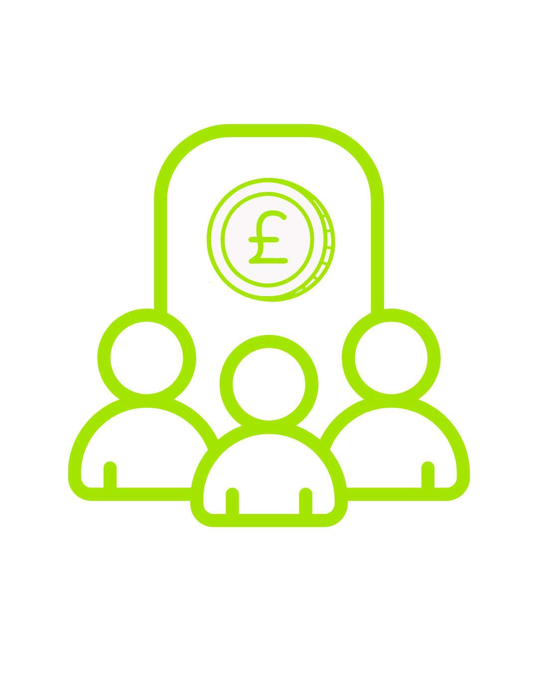 A neon green outline of a megaphone with lines indicating sound or speech, against a white background.