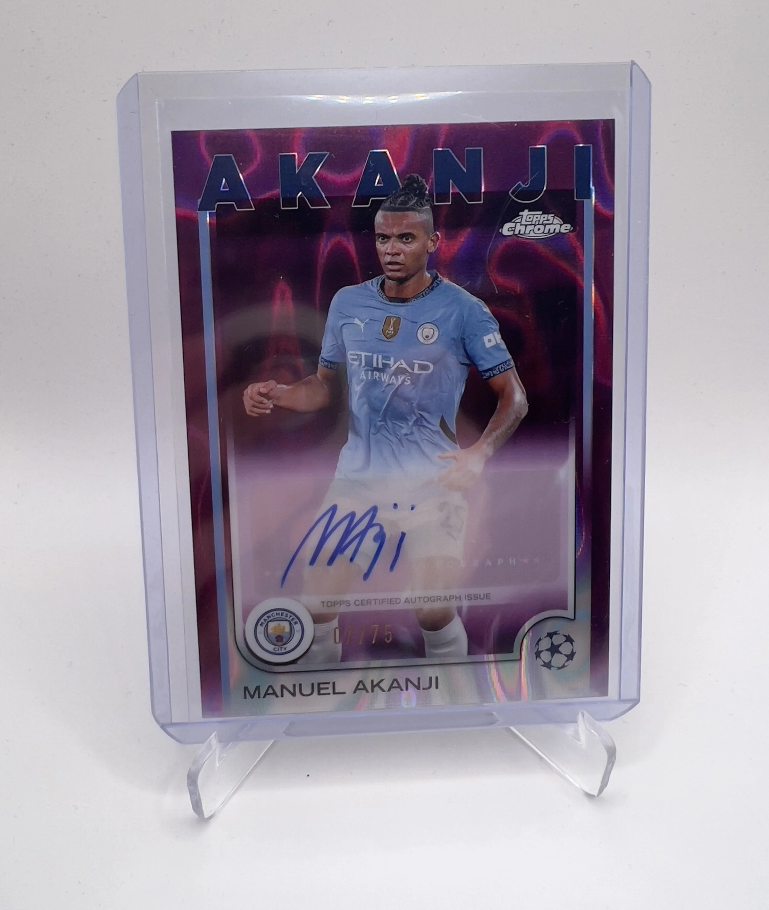 2024-25 Topps Chrome Uefa Club Competitions Autographs Manuel Akanji #CA-MA /75