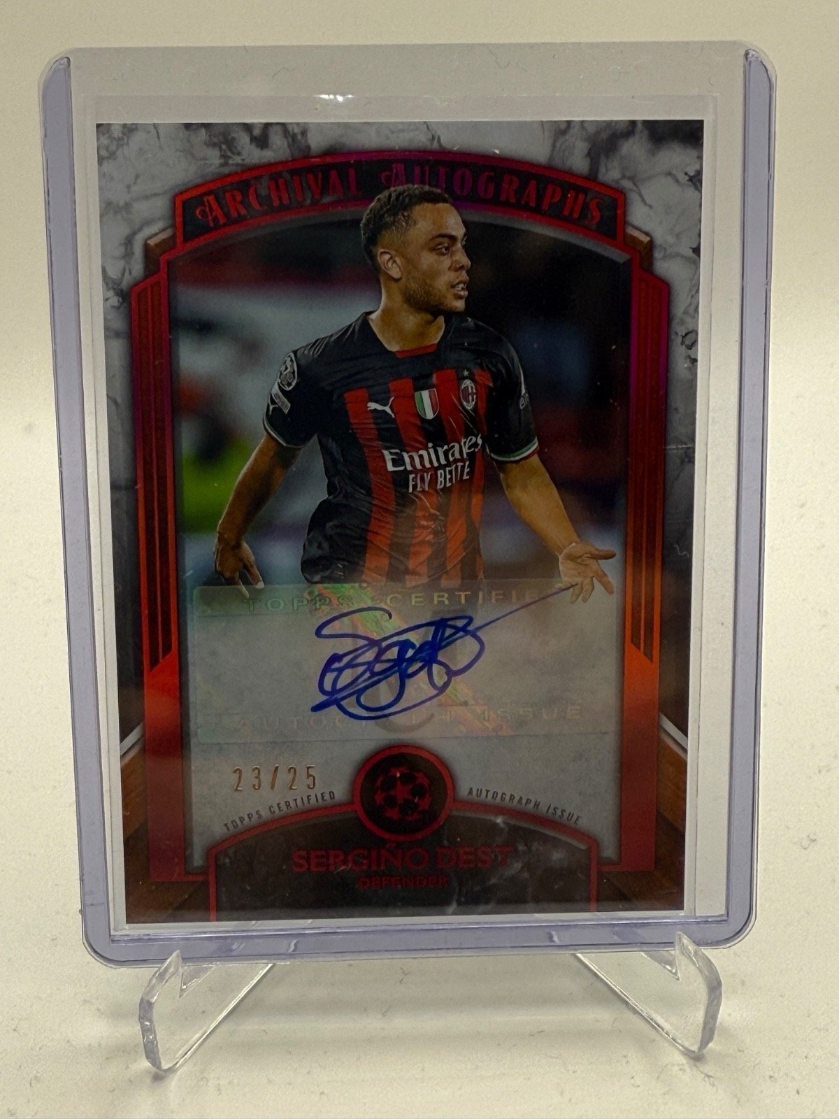 Sergino Dest #AA-SD 2022-23 Topps Museum Collection UCL - Archival Autographs /25
