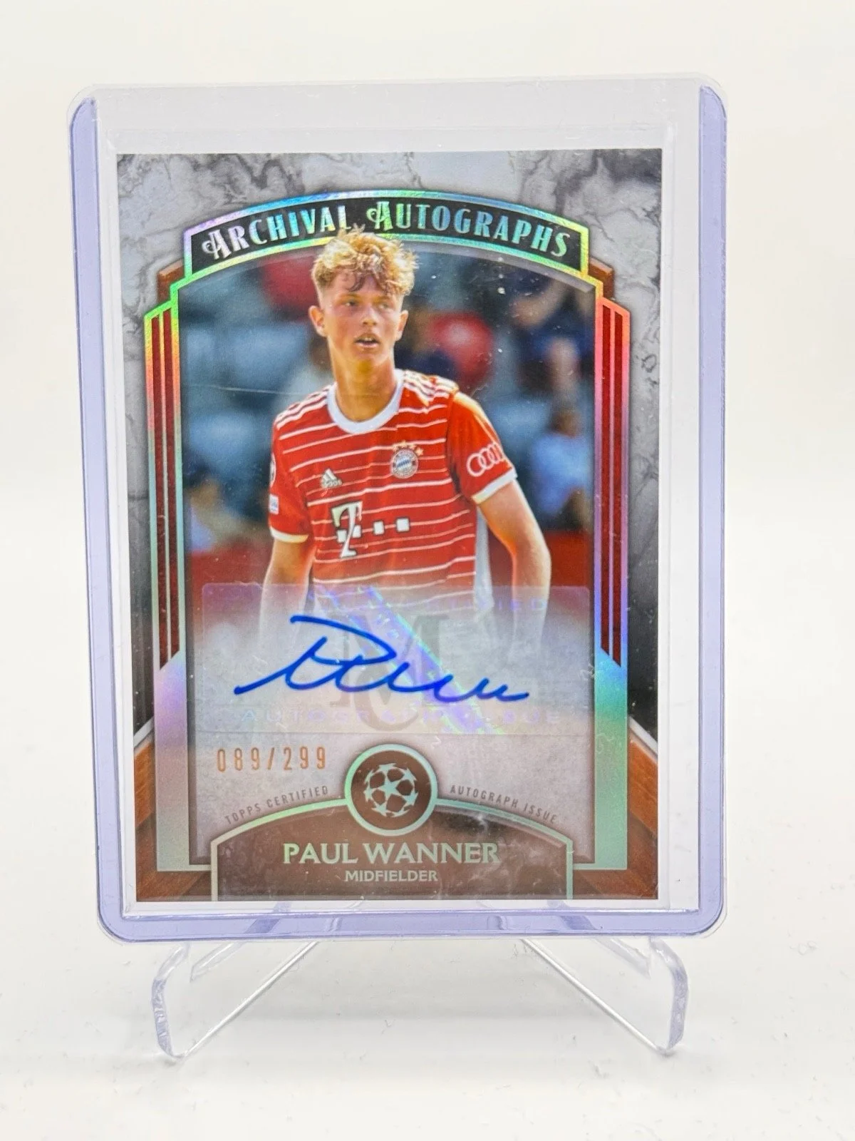 Paul Wanner 2022-23 Topps UEFA Museum Archival Auto /299 Bayern Munich Germany