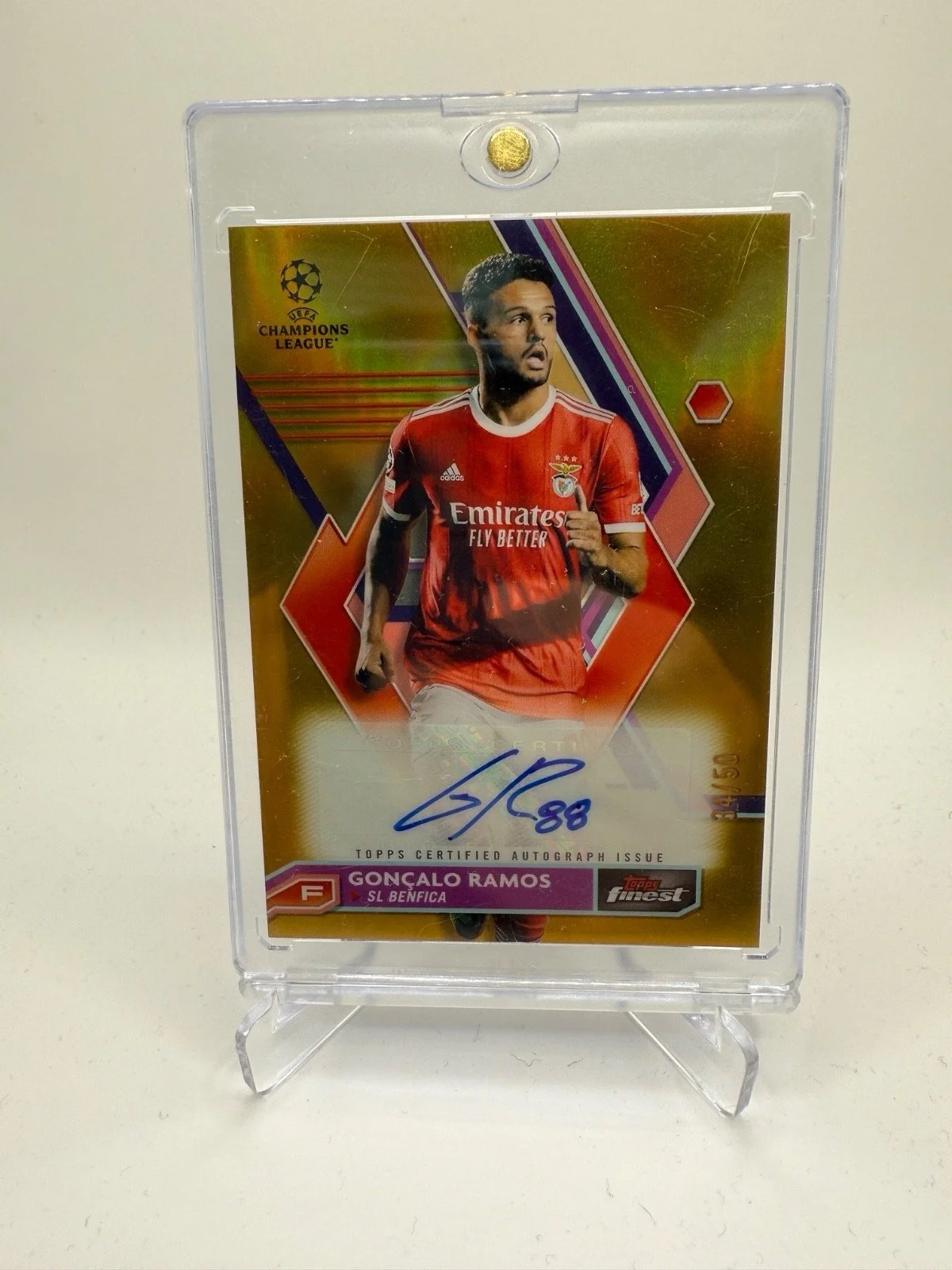 Goncalo Ramos 2022-23 Topps Finest UEFA Club Competitions - Autograph #A-GR /50