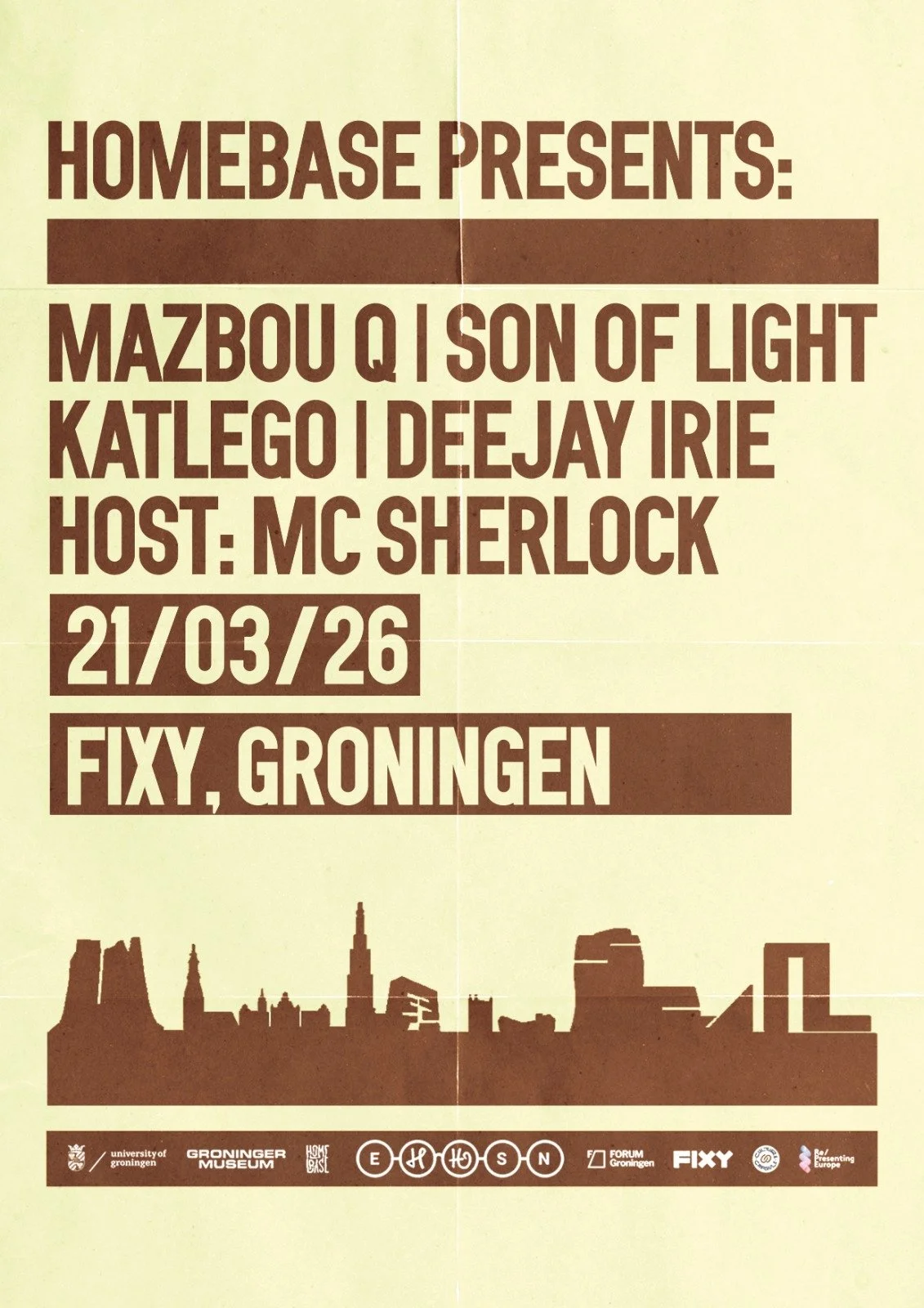 Homebase Presents: Mazbou Q + Son of Light, KATLEGO, Deejay Irie