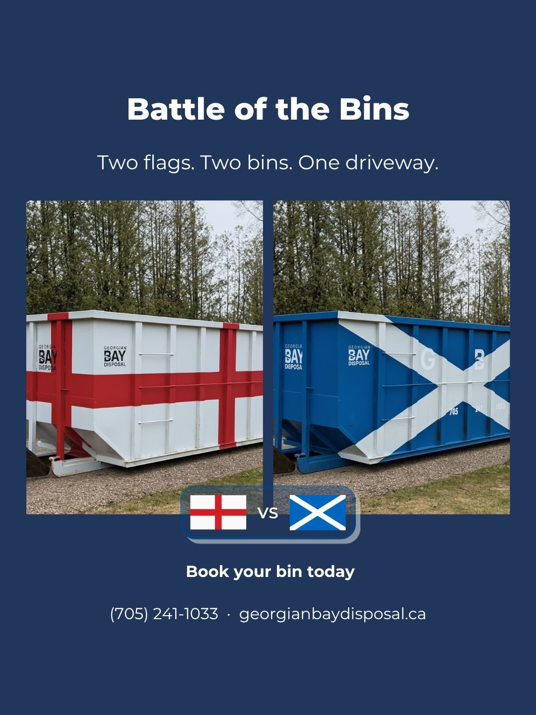 The World Cup is here, and we wrapped two bins for the occasion. 

We need you to settle it: which one's landing in your driveway this summer?

Whoever you're backing, we'll handle the rubbish. (We're undefeated at that.)

Comment your side below. 

