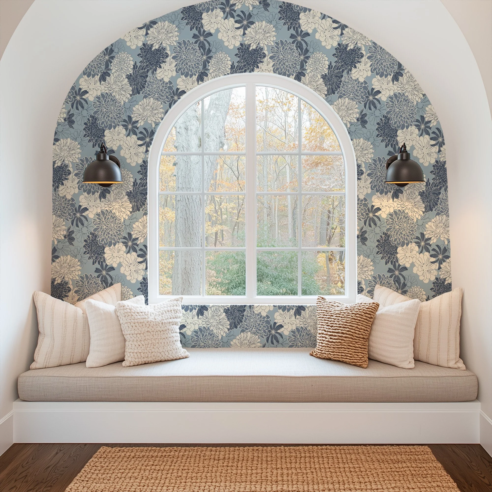 blue dahlias window seat.jpg