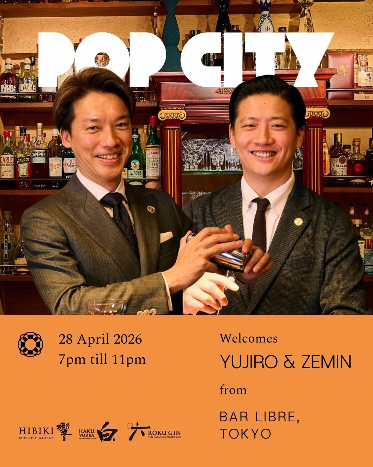 𝗚𝗨𝗘𝗦𝗧 𝗦𝗛𝗜𝗙𝗧 𝗪𝗜𝗧𝗛 𝗕𝗔𝗥 𝗟𝗜𝗕𝗥𝗘, 𝗧𝗢𝗞𝗬𝗢

Pop City welcomes Yujiro Kiyosaki and Zemin Chai from Tokyo&rsquo;s Bar Libre for a one-night-only guest shift on Tuesday, 28 April from 7pm to 11pm.

A two-time Diageo World Class Japan f