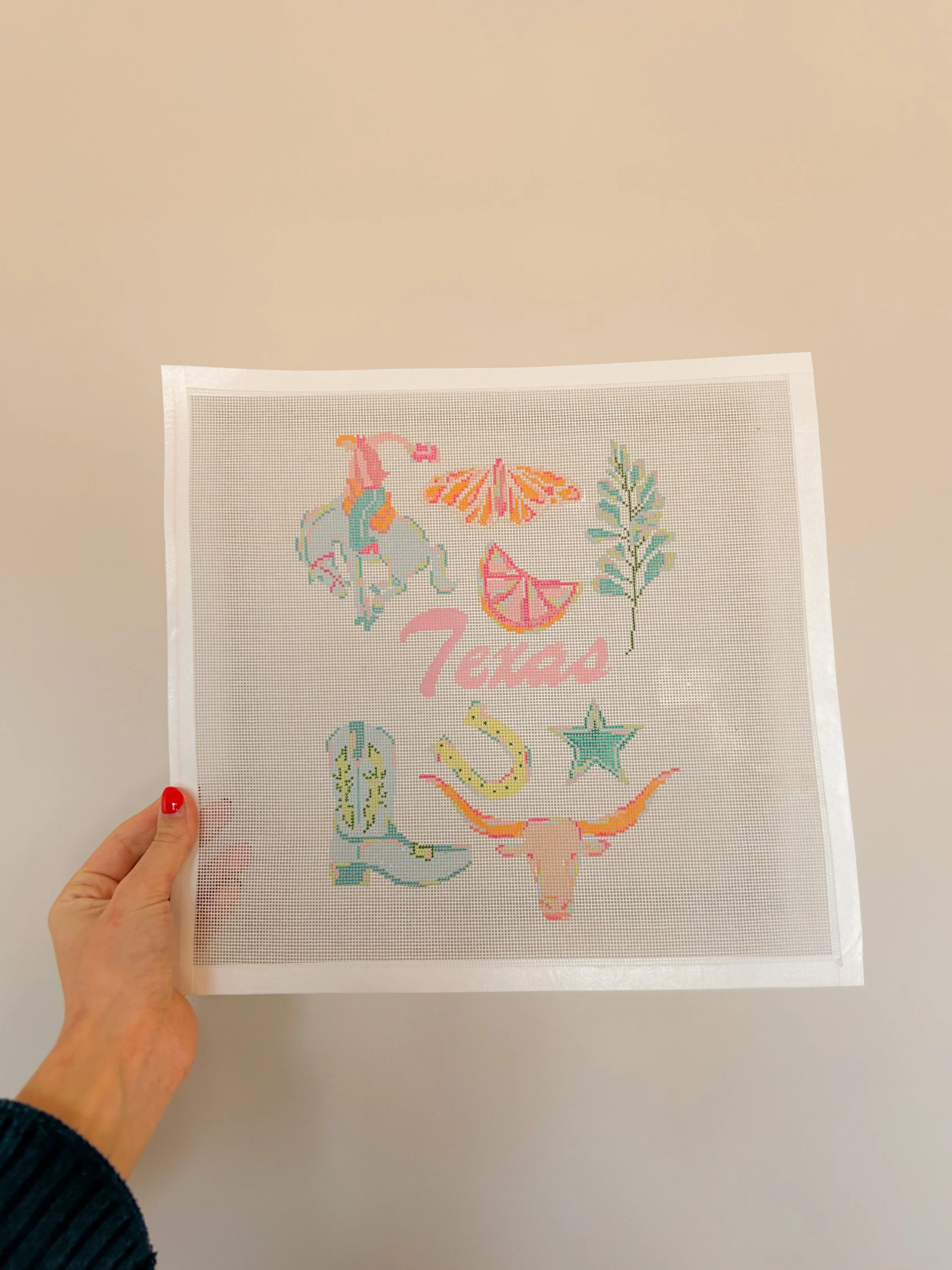 texas state needlepoint canvas