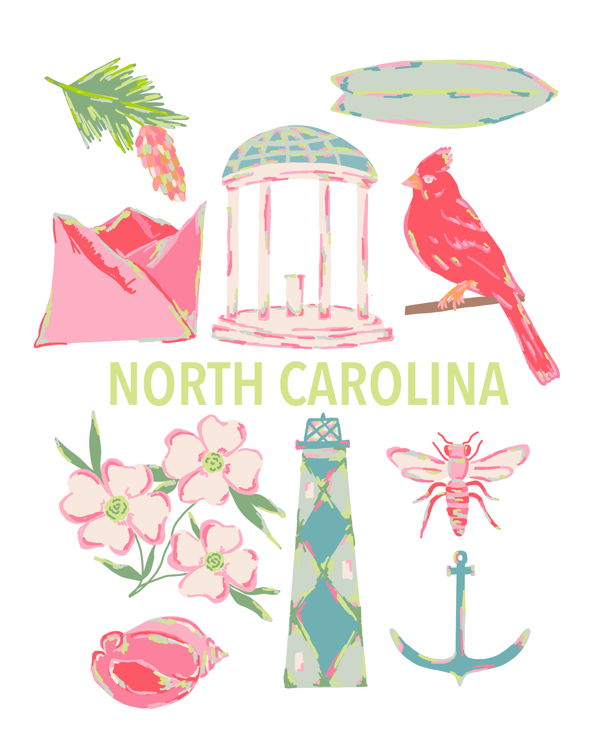 north carolina state needlepoint canvas