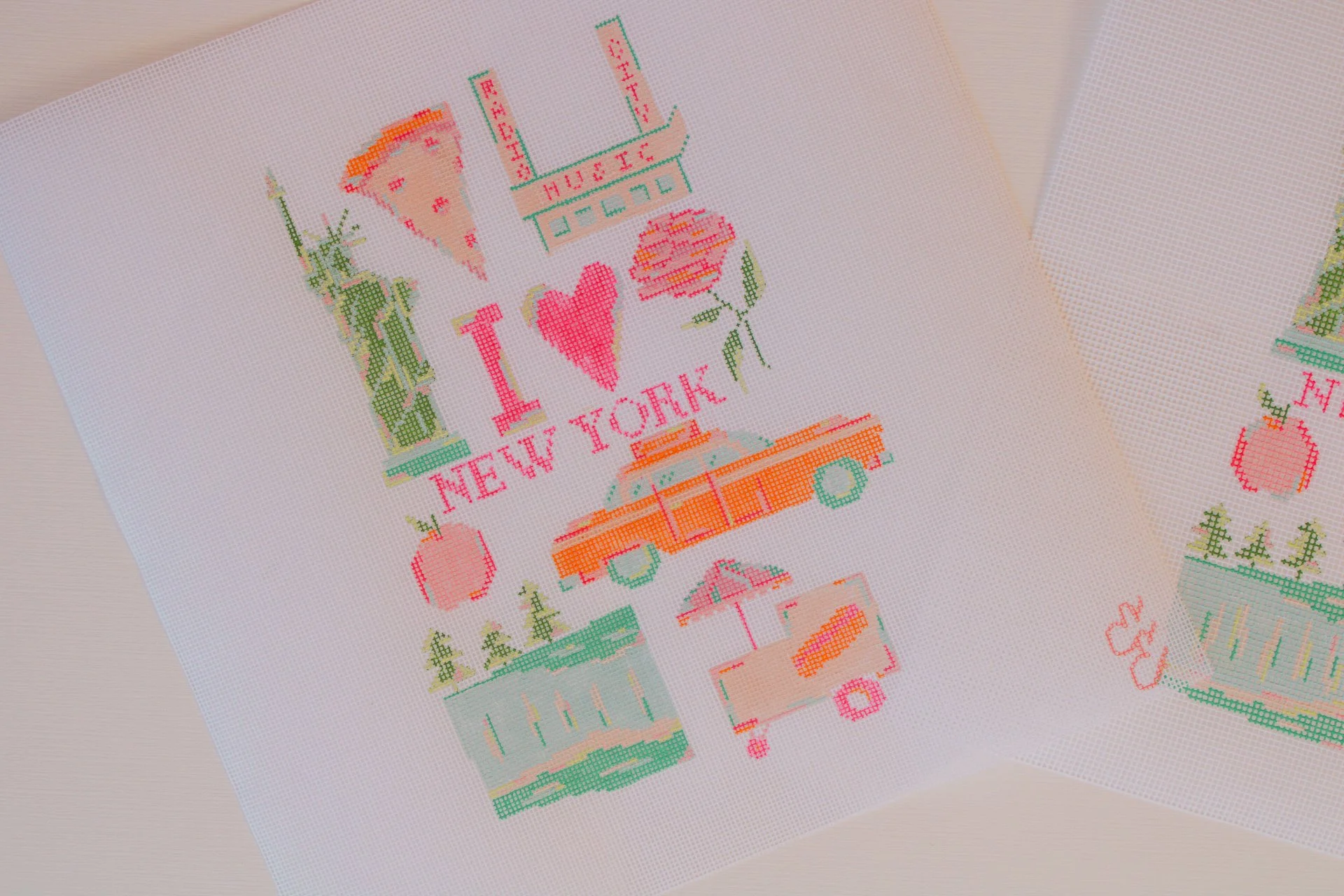 New York state needlepoint canvas