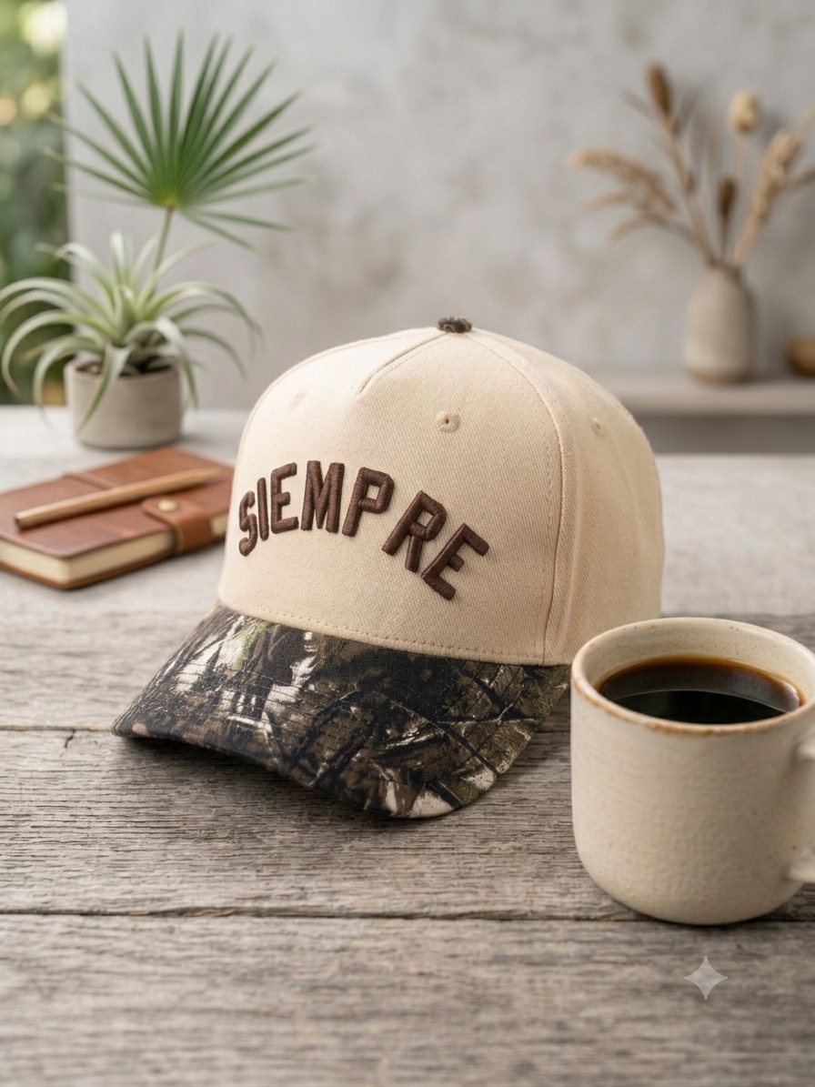 Siempre Vintage Camo-Brim Hat (PREORDER)