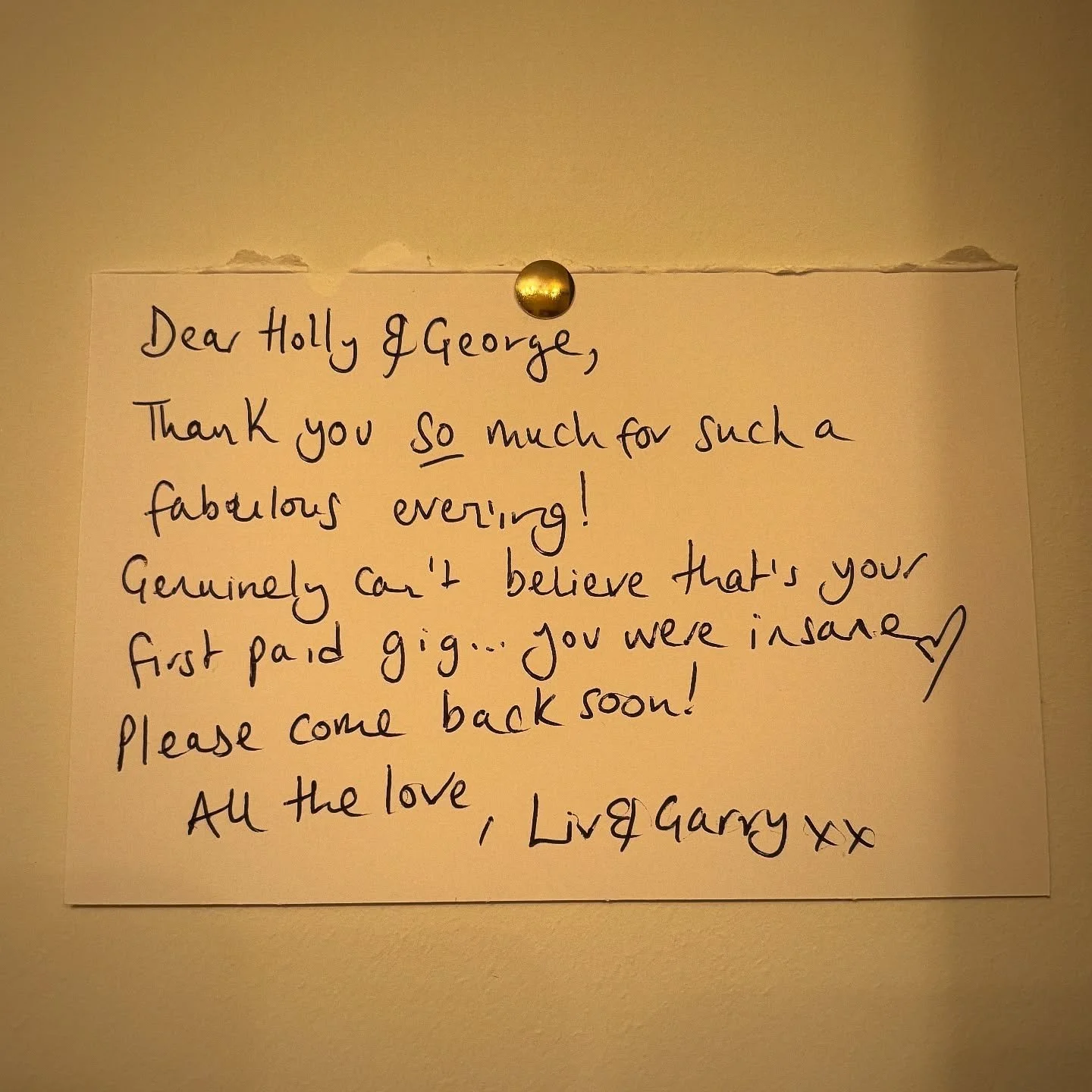 From the manager at our first gig at the New Inn! 🥰 It was such a pleasure to perform there and expect to see us back this December 🤫😉