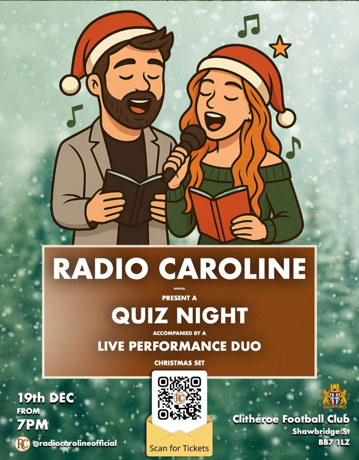 Link for tickets in our bio 🎟️ We can&rsquo;t wait to host our very own Christmas quiz &amp; live music night at Clitheroe Football Club this December! Don&rsquo;t worry&hellip; there are prizes to be won 🤫🤭 Bring your friends and family to a nigh