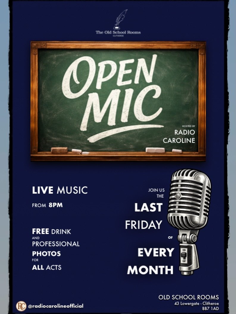 FREE PRO PHOTOS - Every last Friday of each month we will be hosting an open mic night at the Old School Rooms in Clitheroe! So whether you&rsquo;re a local or from surrounding areas, or maybe even further, feel free to come down and get involved, br