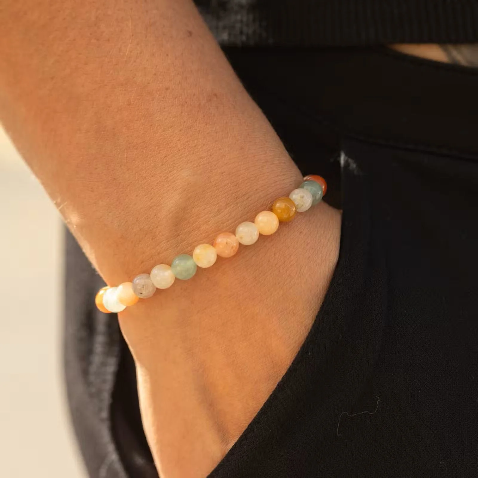 Petite Power Bracelet (17cmx6mm) - Rainbow Agate 2.jpg