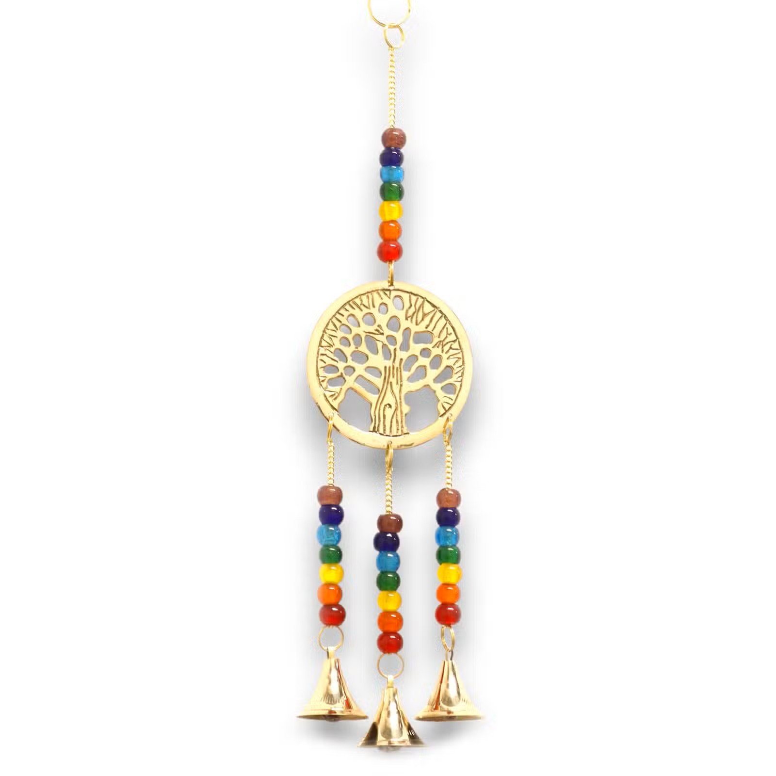 Indian Chimes - Brass Tree of Life with Chakra Beads - 3 Bells 1.jpg