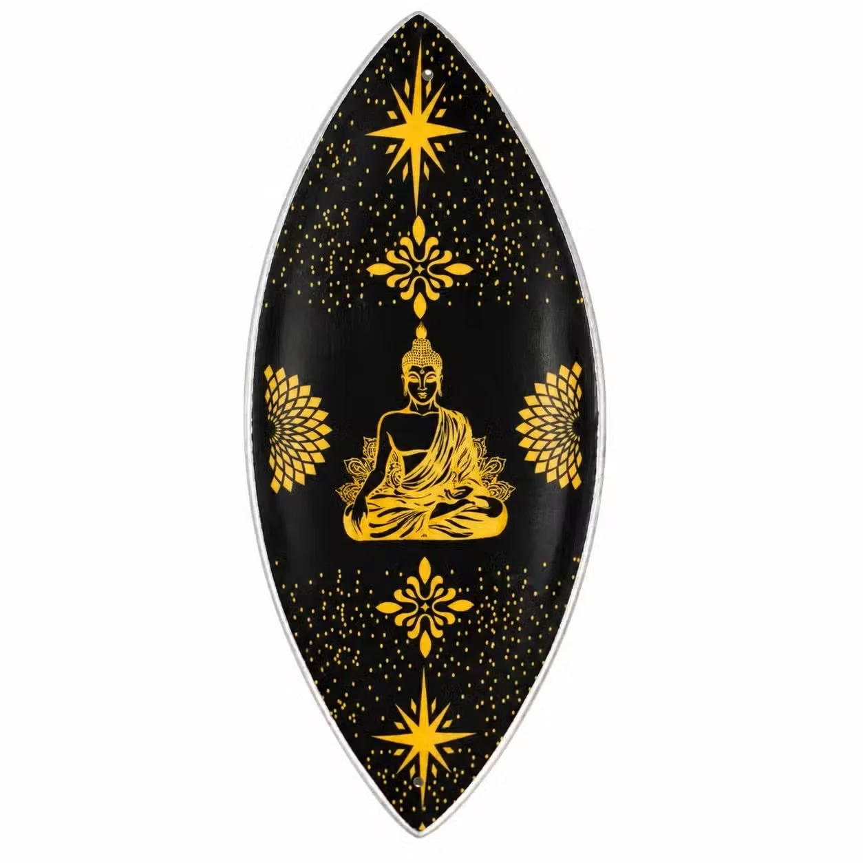 Enamel Incense Bowl - Aluminum - Gold & Black Buddha 1.jpg