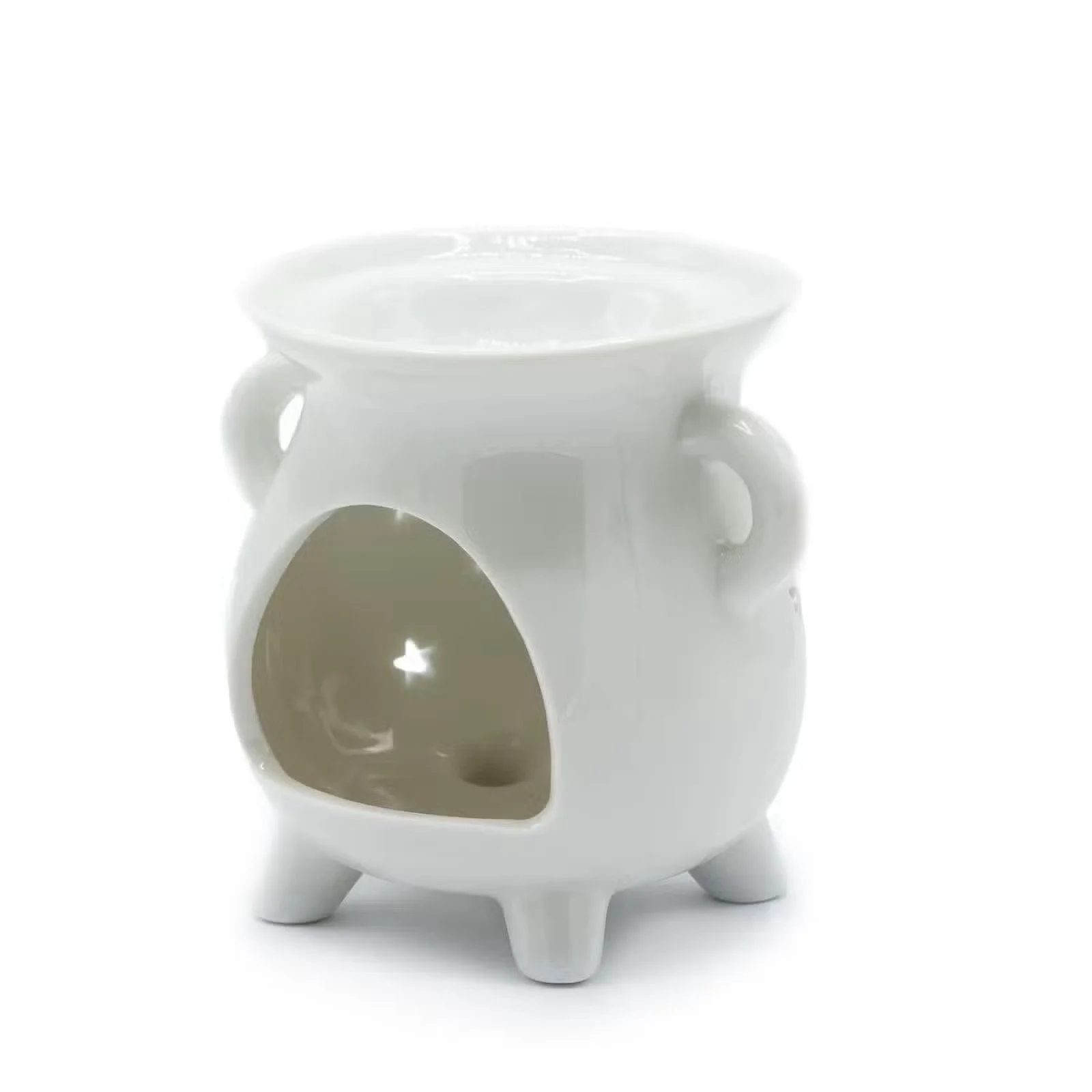 Cauldron Oil Burner - Moon Phase - White 2.jpg