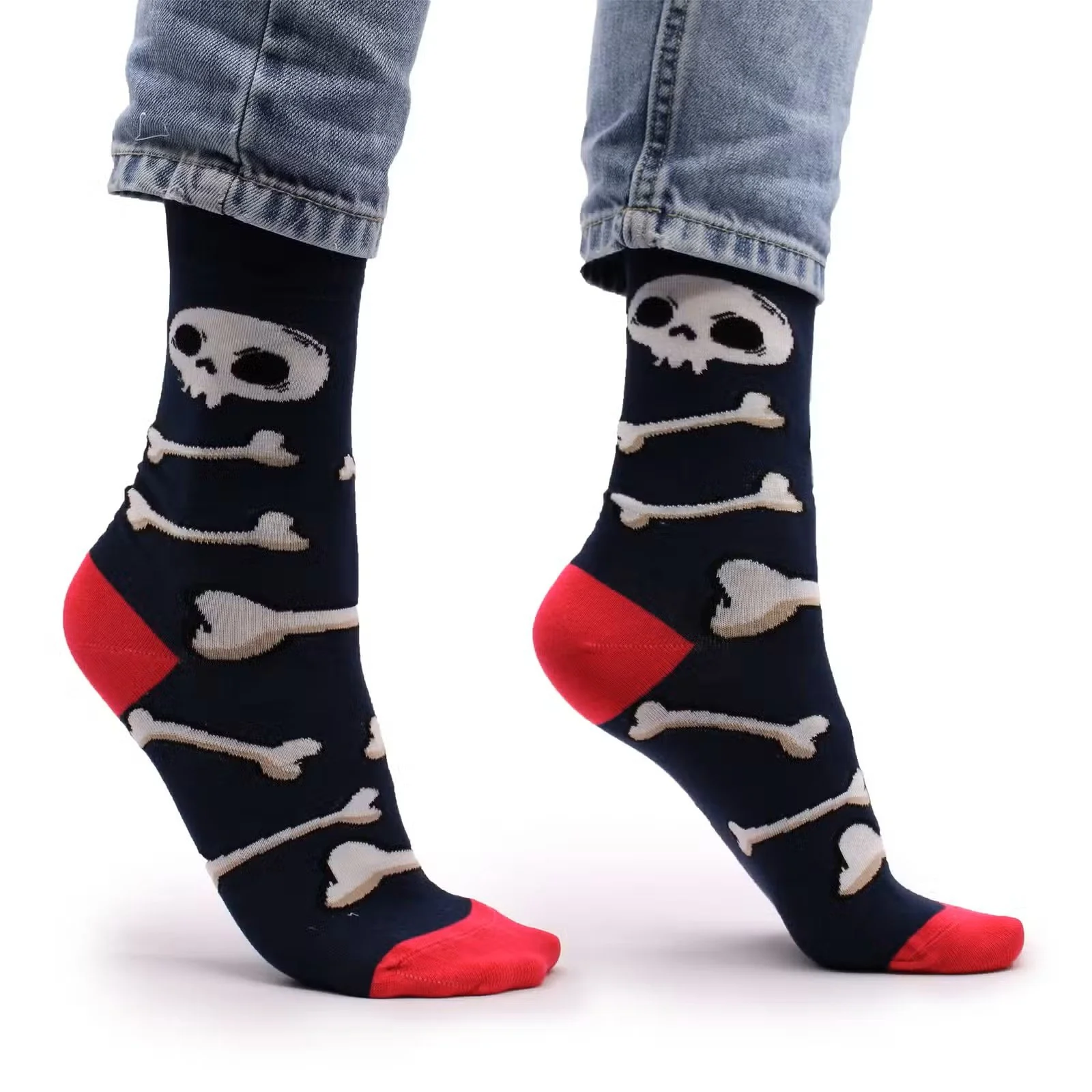 Hop Hare Bamboo Socks SM - Skulls and Bones 3.jpg