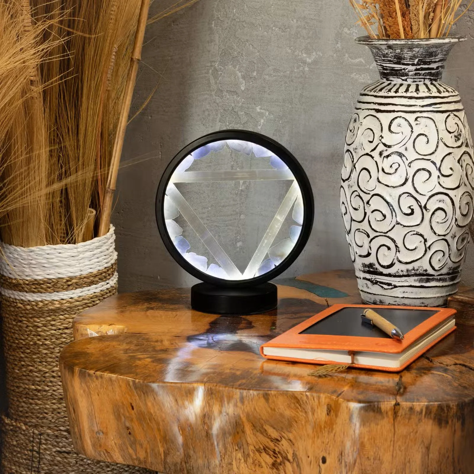 Gemstone Halo Lamp - Water - Aquamarine & Selenite 3.jpg