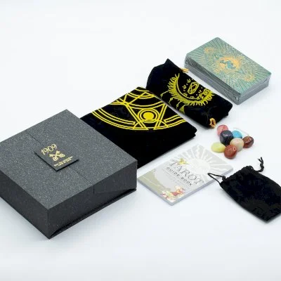 Gold & Turquoise Foil Tarot Card Gift Box Set - with booklet Image 4.jpg