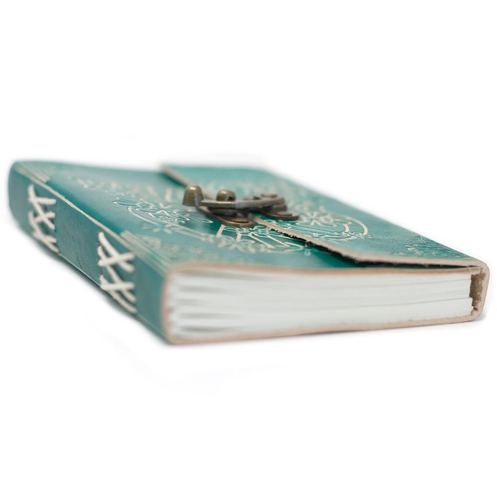 Leather Green Peace with Lock Notebook Image 3.jpeg