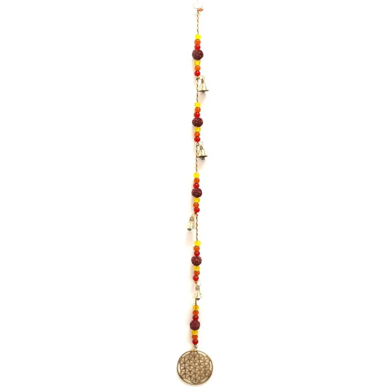 Indian Chimes - Brass Flower of Life with Rudraksha Beads String Bells.jpg