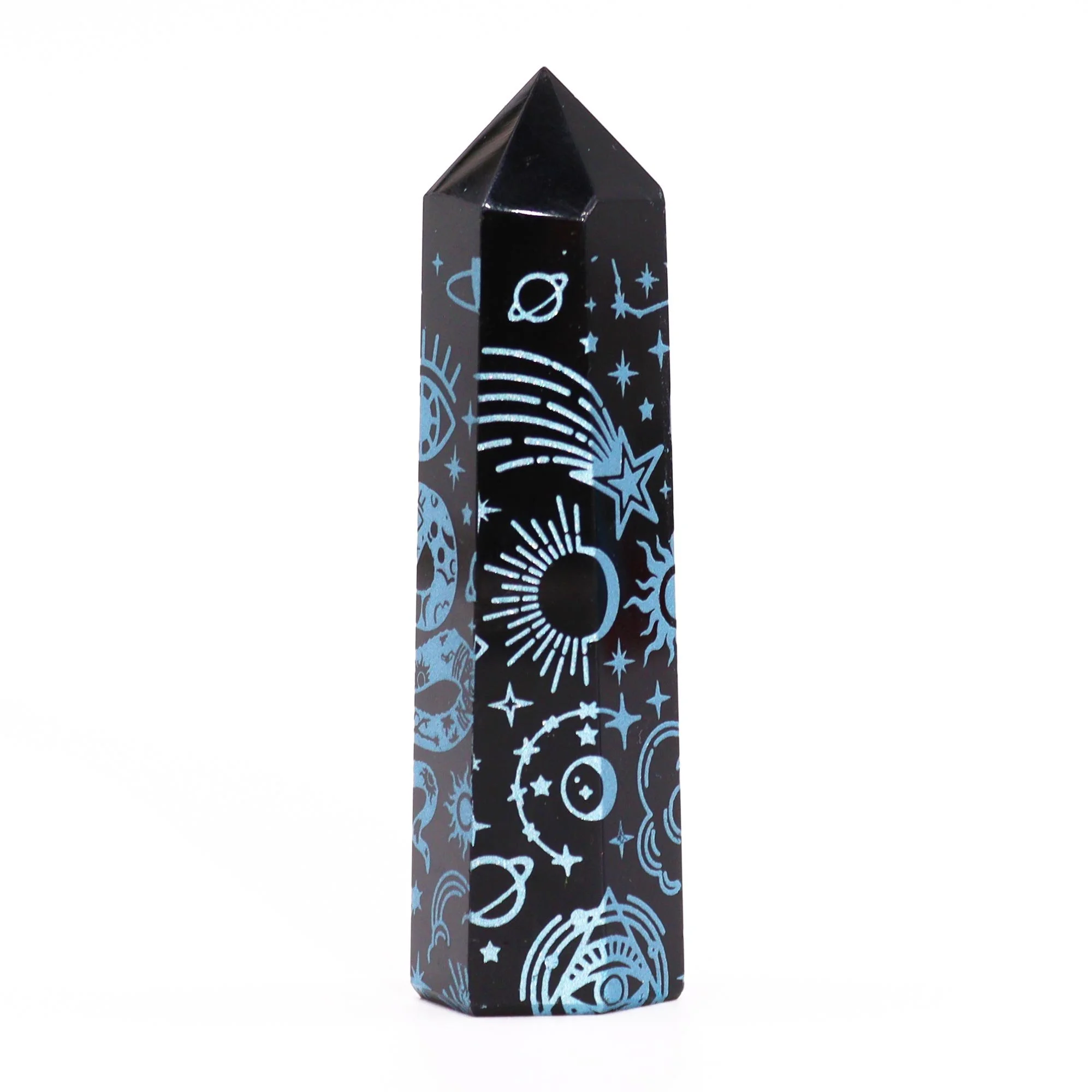 Black Obsidian Points (approx 60-70 gm 9cm) - Mystic Story - Sky Blue Image 3.jpeg
