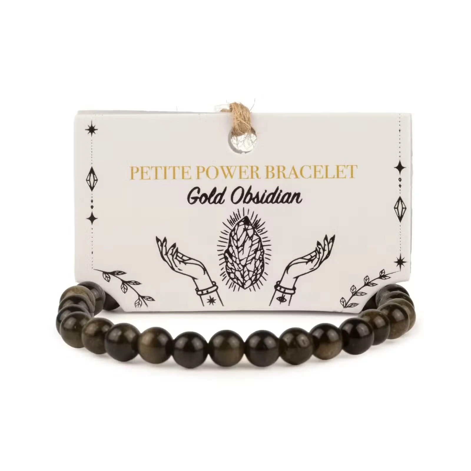 Petite Power Bracelet (17cmx6mm) - Gold Obsidian 1.jpg