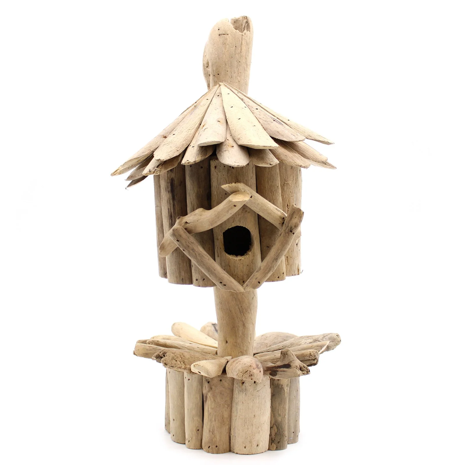 Driftwood Bird Box on Stand Image 1.jpeg