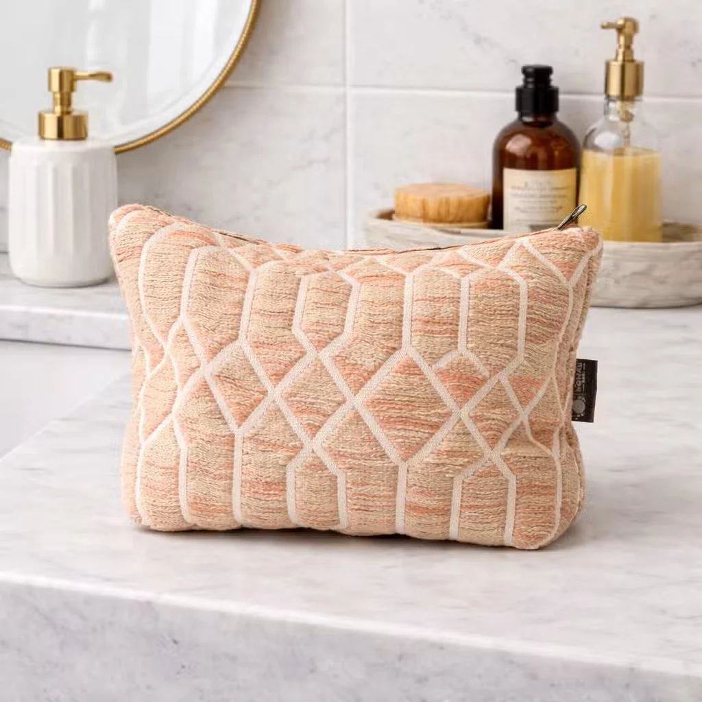 Nomad Sari Indian Jacquard Toiletry Bag - Rose Lattice 2.jpg