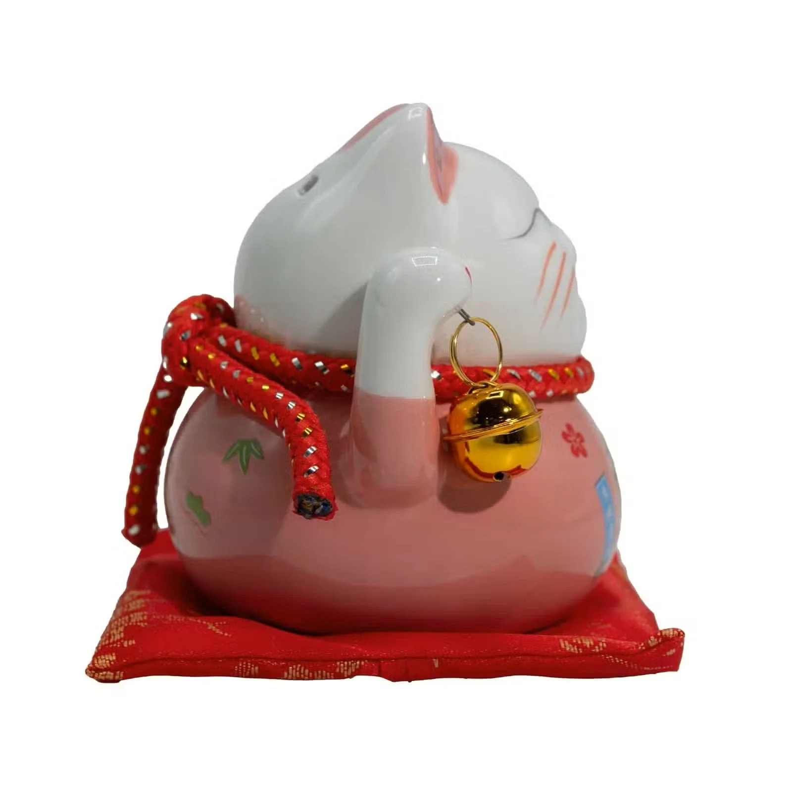 Ceramic Money Cat Bank - Pink on Cushion 2.jpg