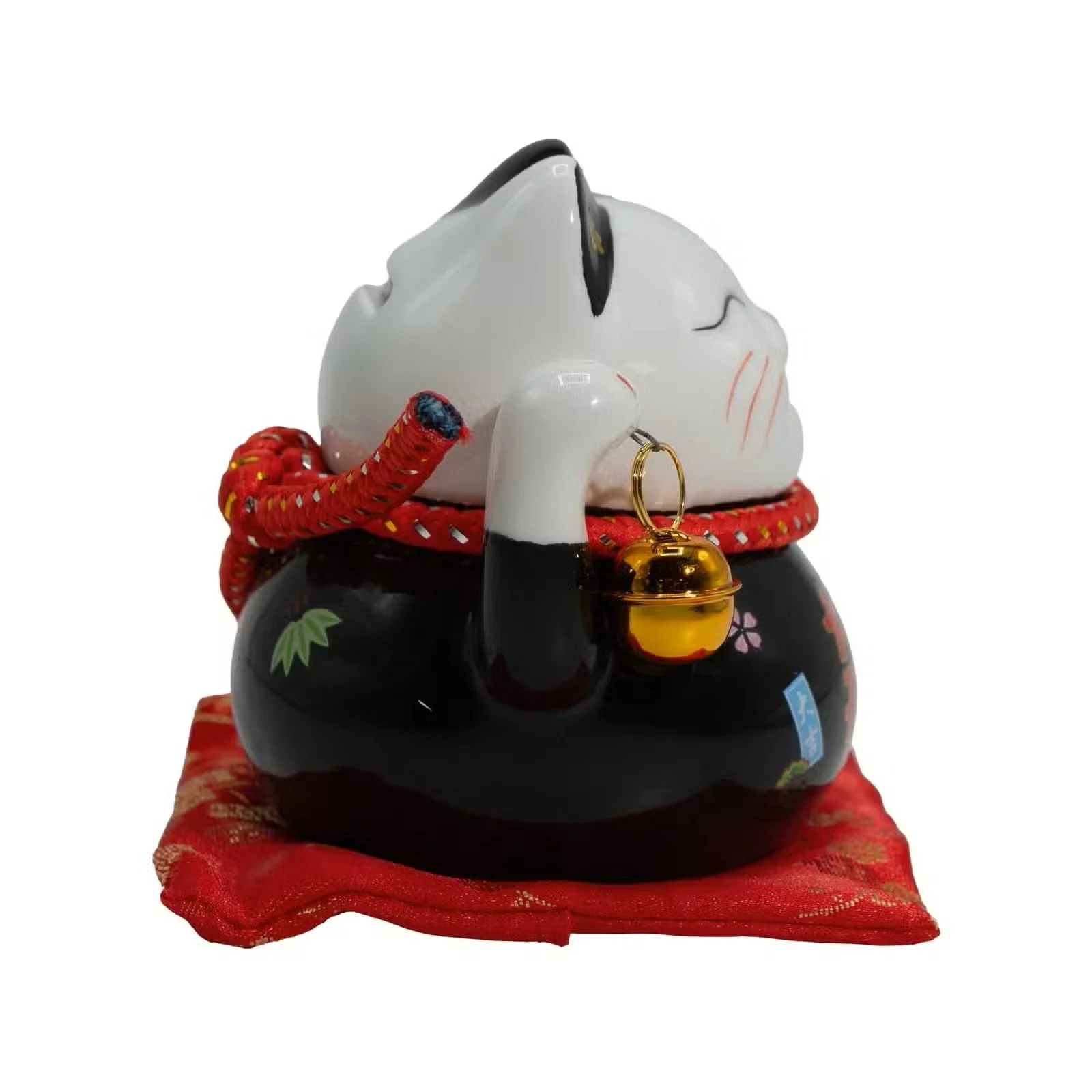Ceramic Money Cat Bank - Black on Cushion 2.jpg
