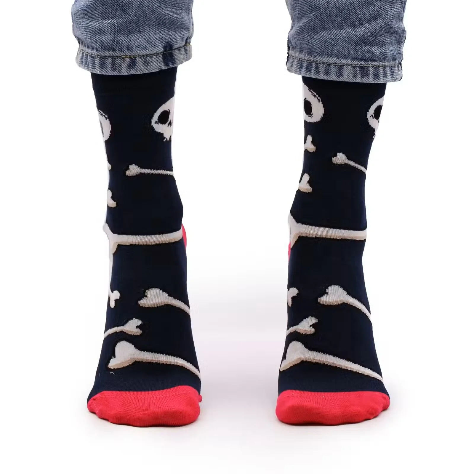 Hop Hare Bamboo Socks SM - Skulls and Bones 1.jpg