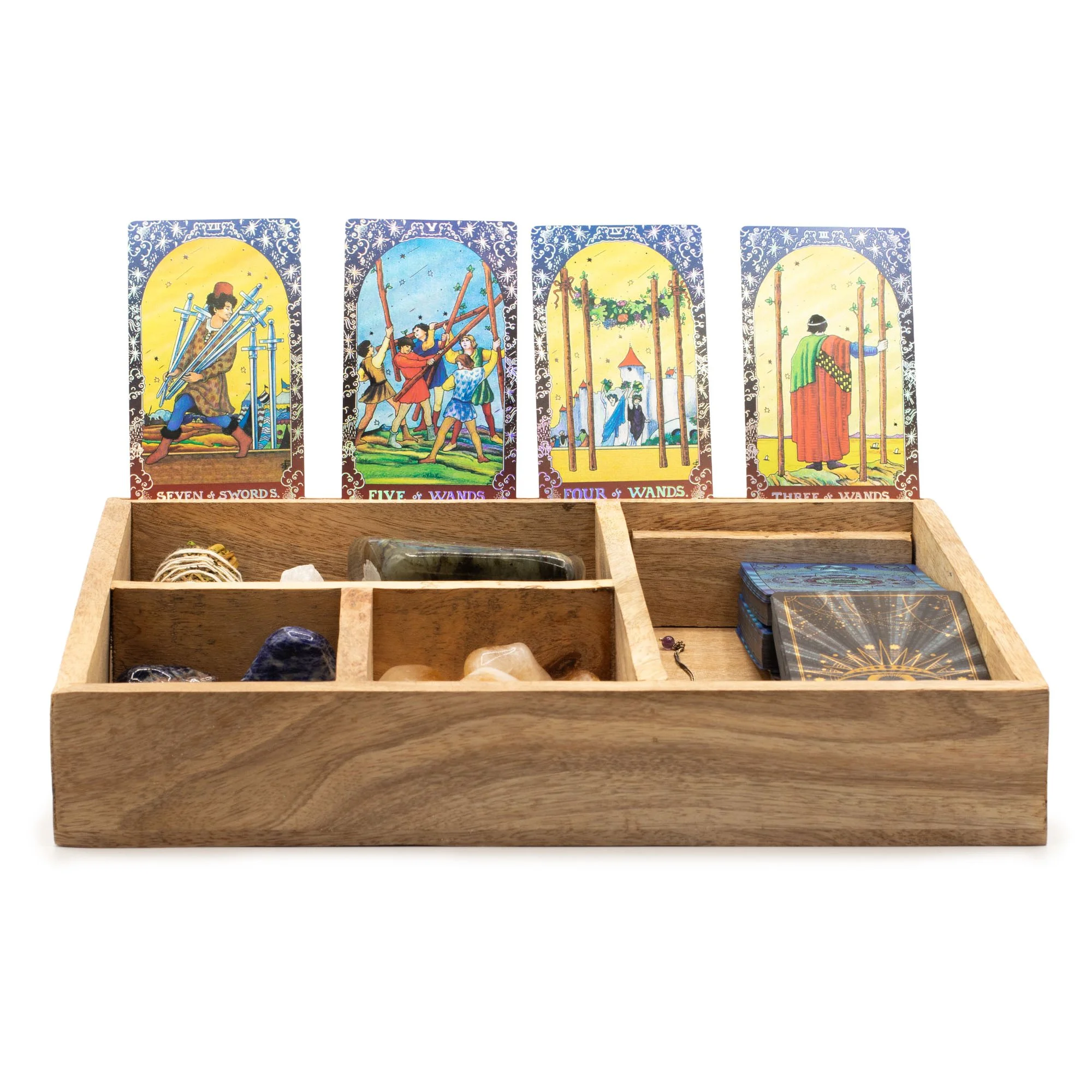 Four Section Tarot Box with Card Holder with Moon Design Image 2.jpeg