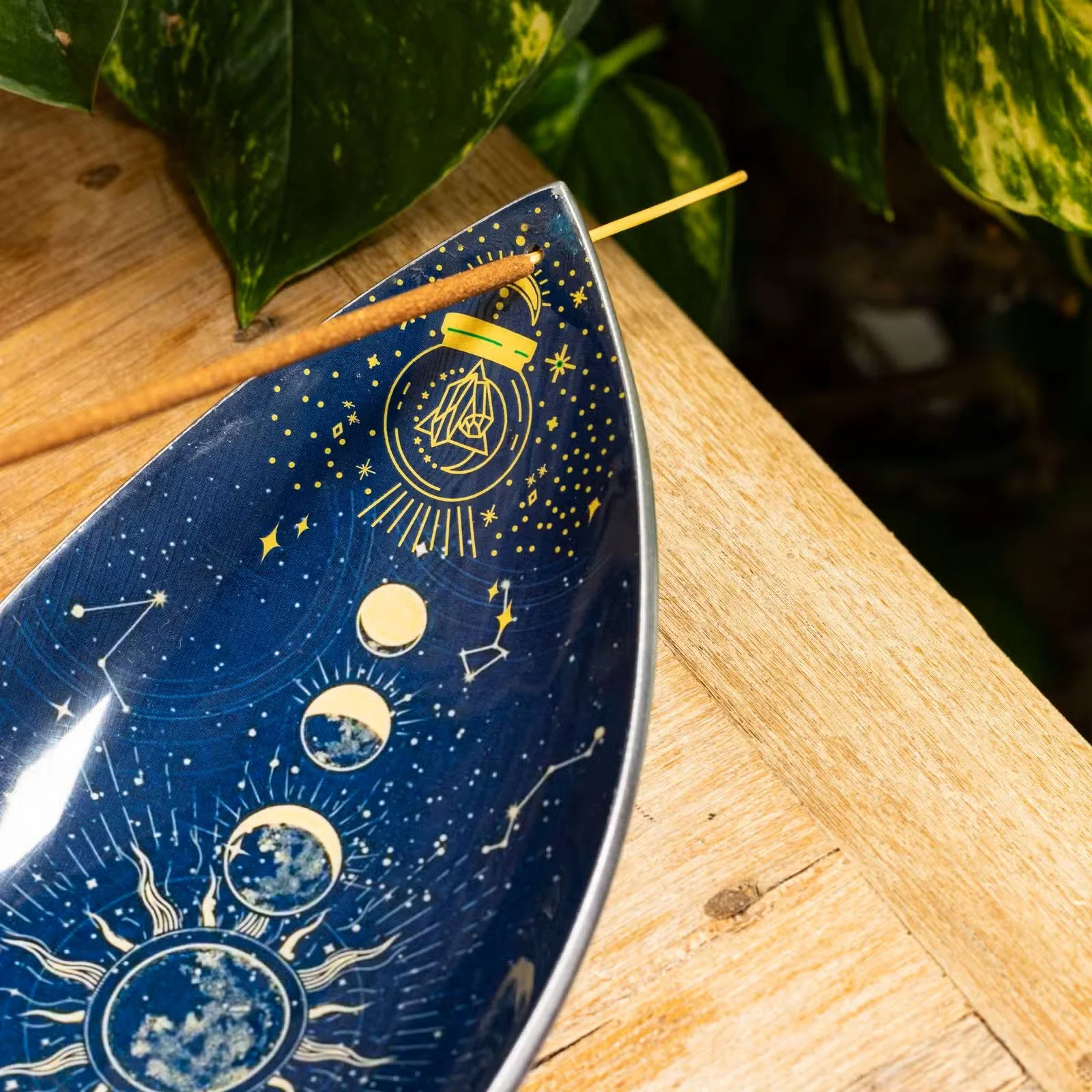 Enamel Incense Bowl - Aluminum - Zodiac Moon Phases 3.jpg