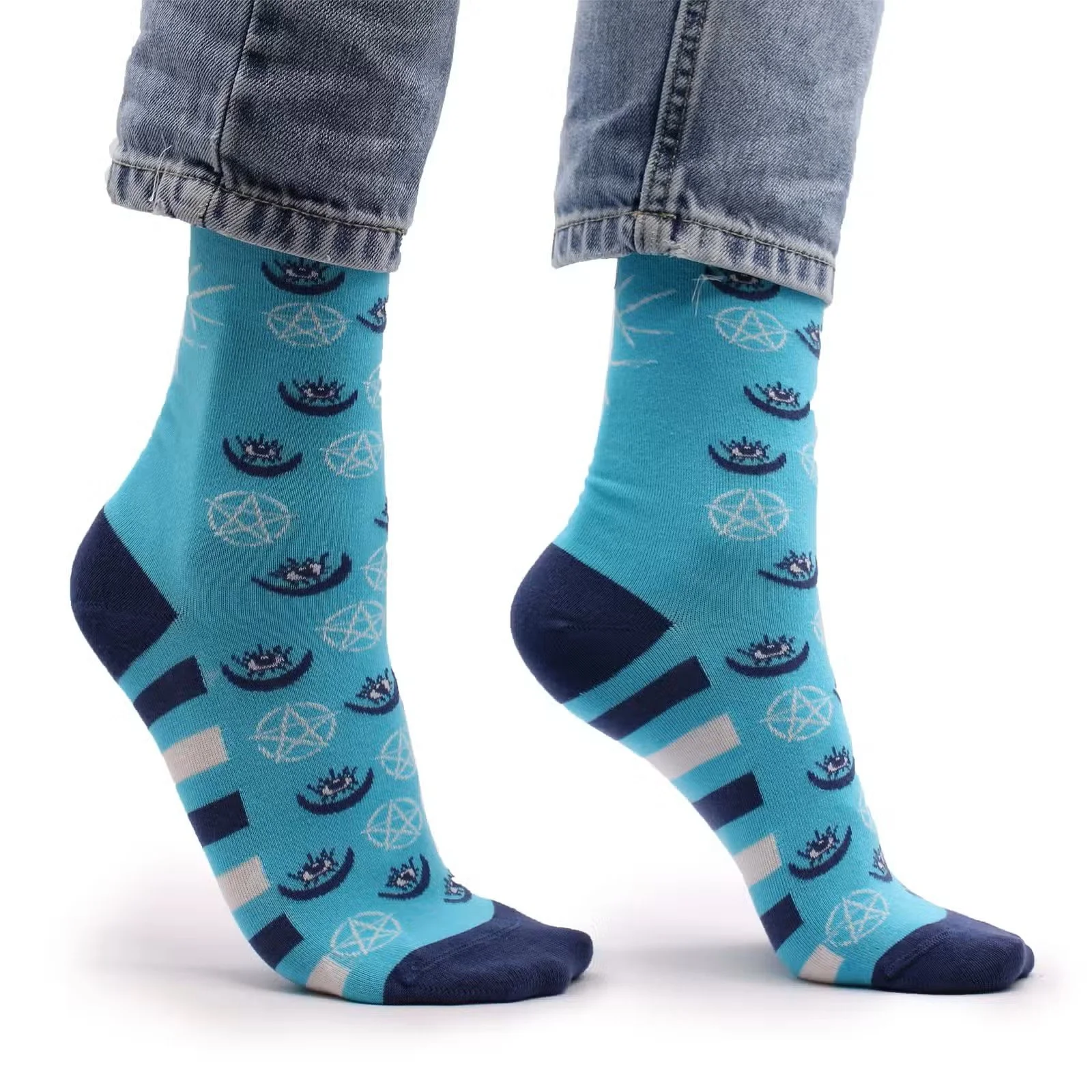Hop Hare Bamboo Socks SM - Pentagram and Evil Eye 2.jpg