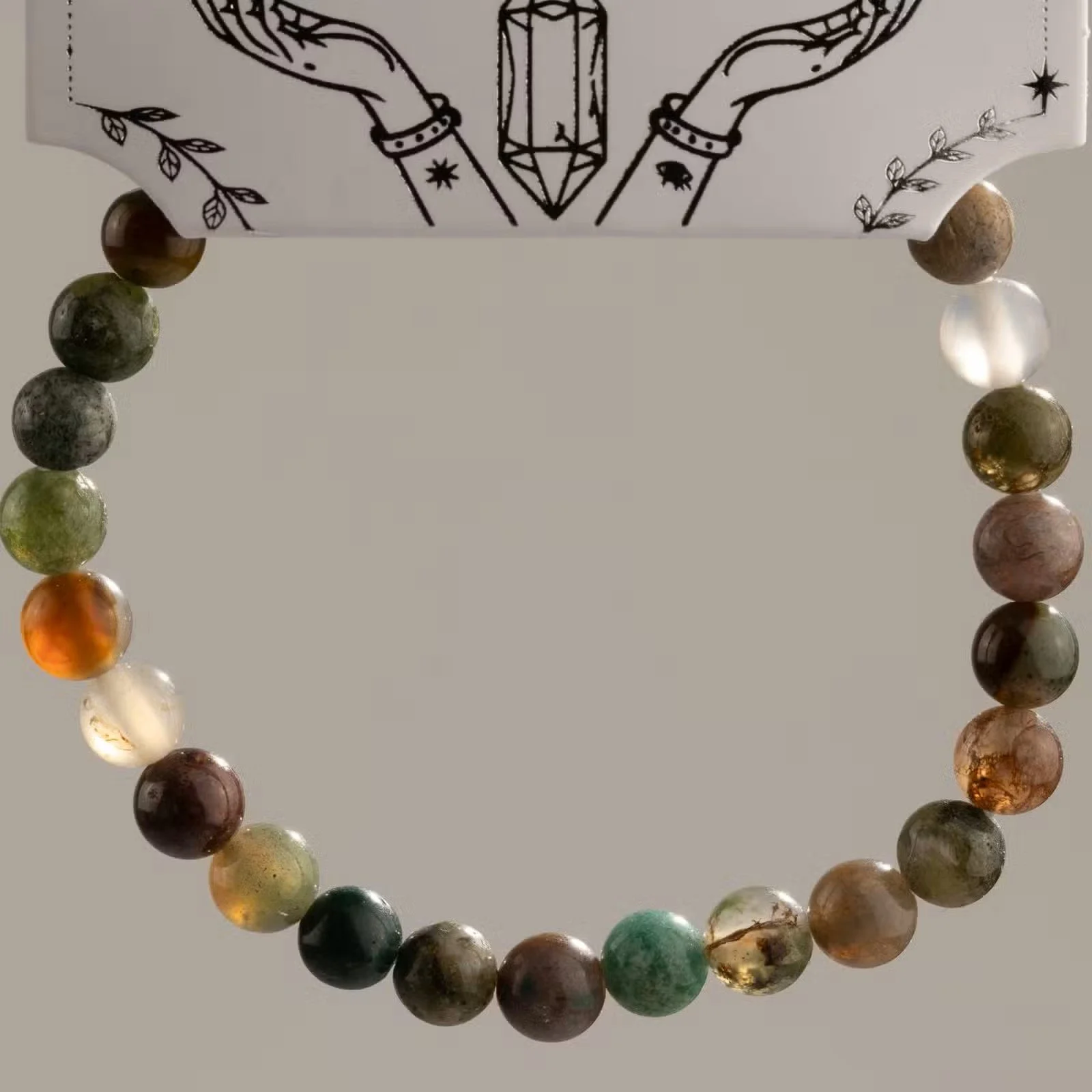 Petite Power Bracelet (17cmx6mm) - Moss Agate 3.jpg
