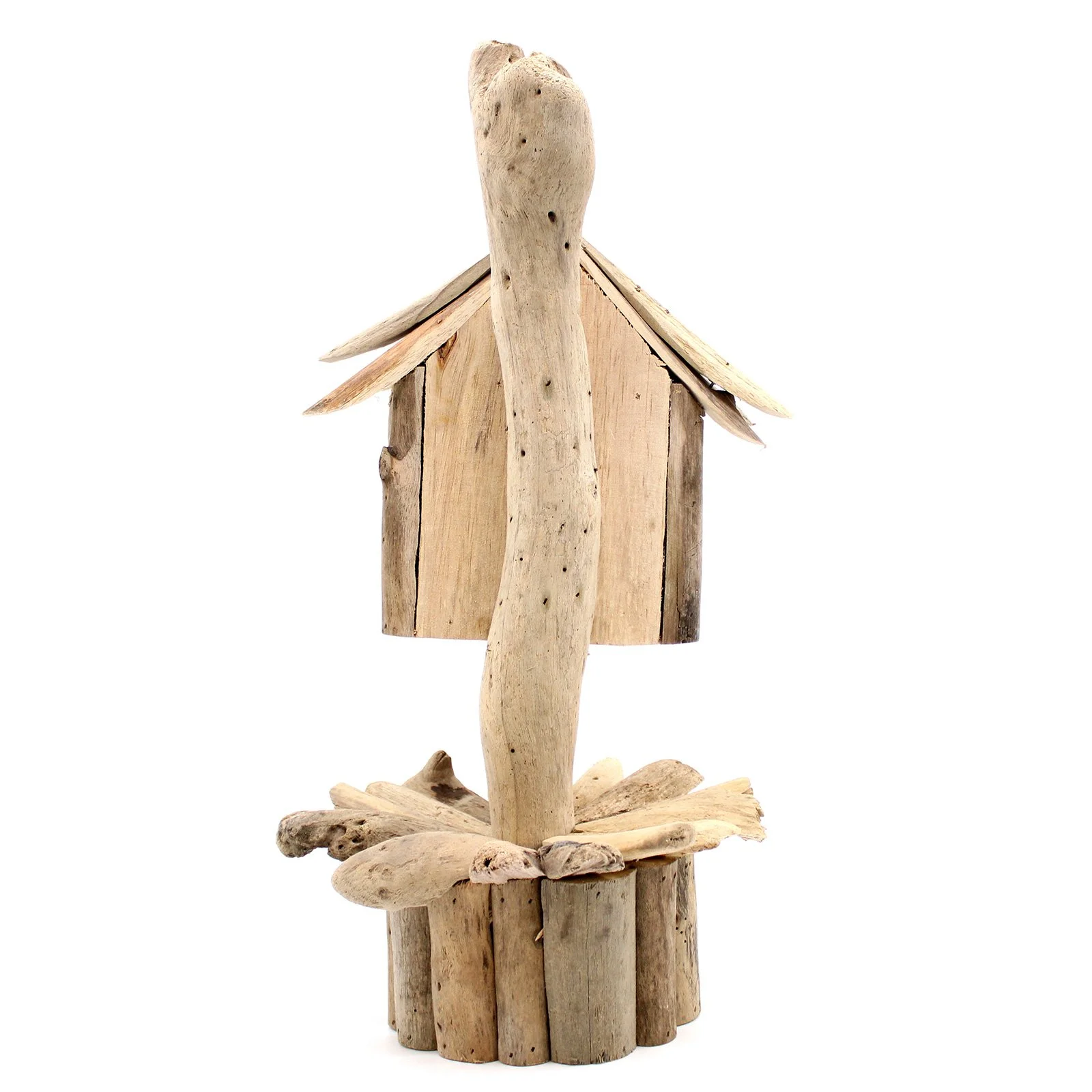 Driftwood Bird Box on Stand Image 2.jpeg