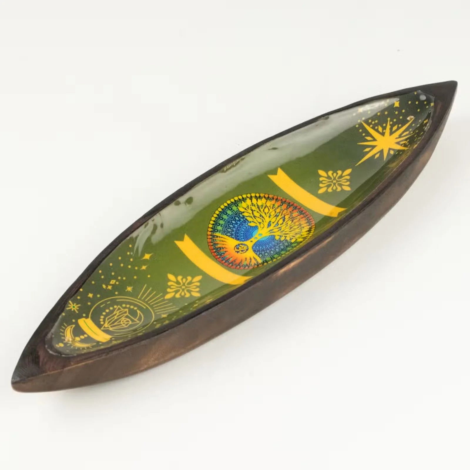 Enamel Incense Bowl - Mango Wood - Tree of Life 4.jpg