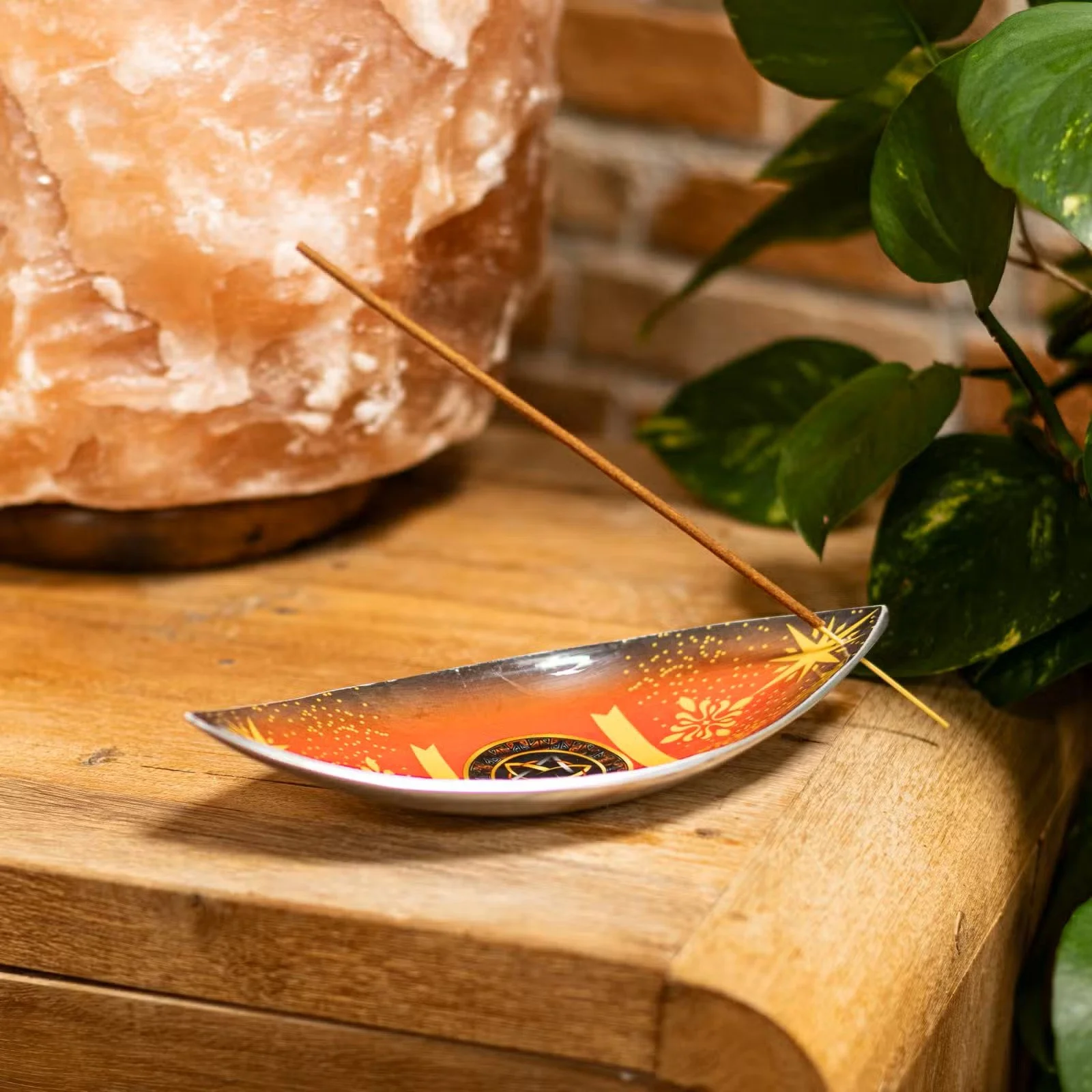 Enamel Incense Bowl - Aluminum - Pagan Triquetra 2.jpg
